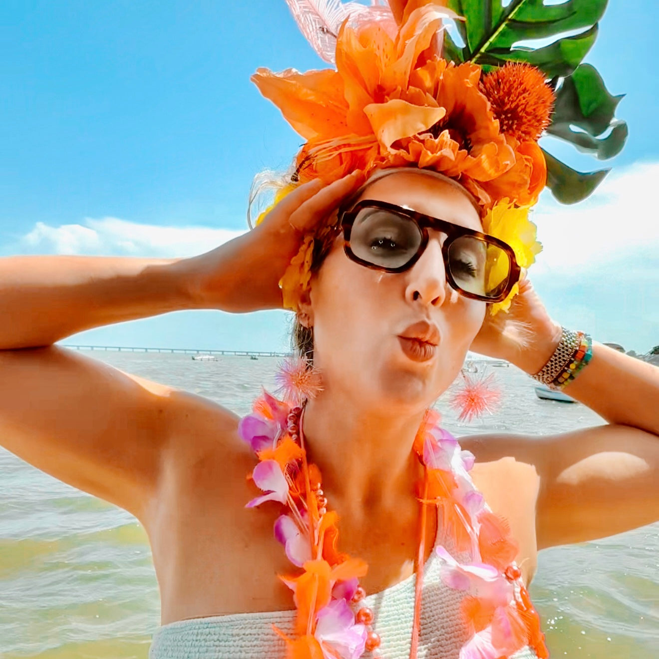 Mini Pink Bubblegum Pom Pom Earrings