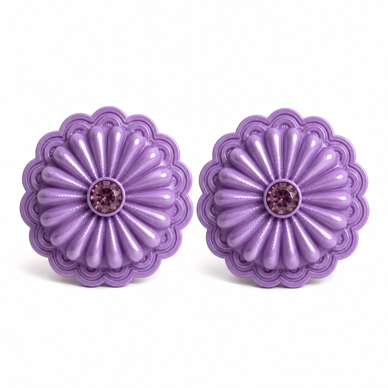 Concho Sugar Purple Statement Earrings