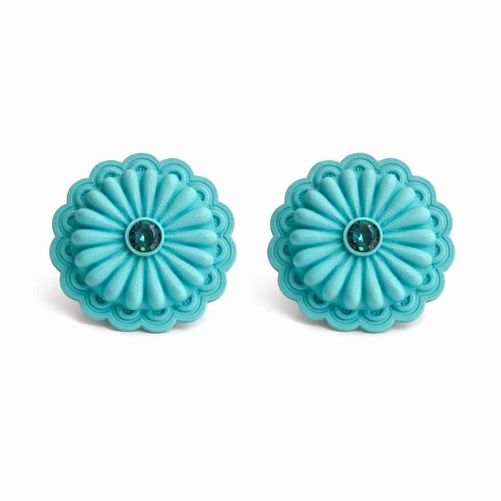 Concho Turquoise Statement Earrings