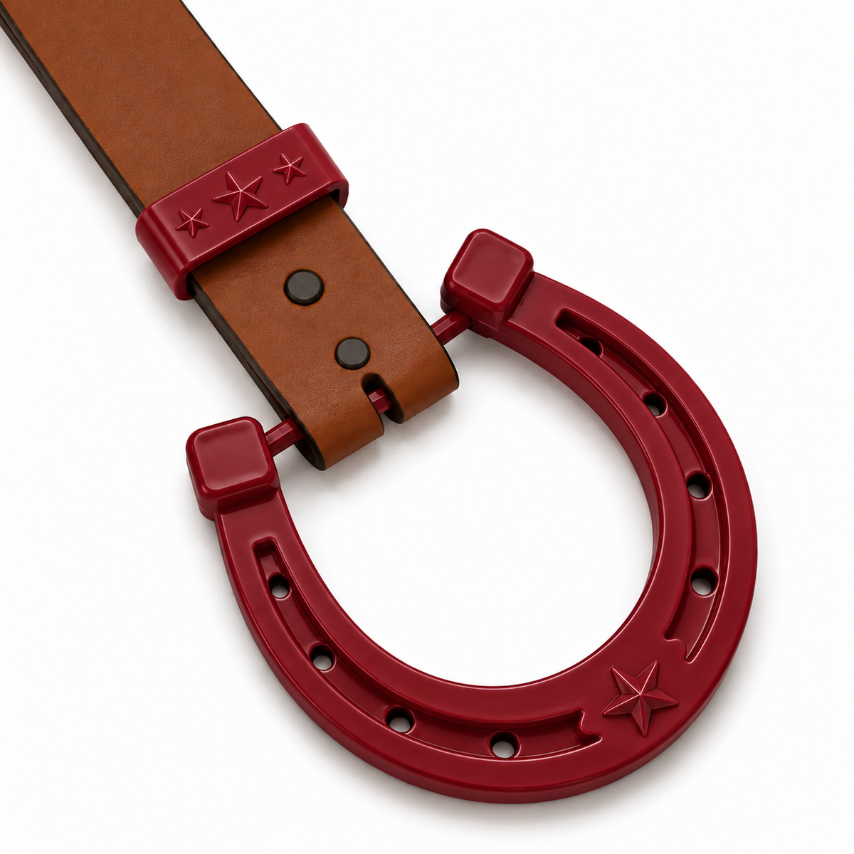 Horseshoe Belt Buckle Merlot Red