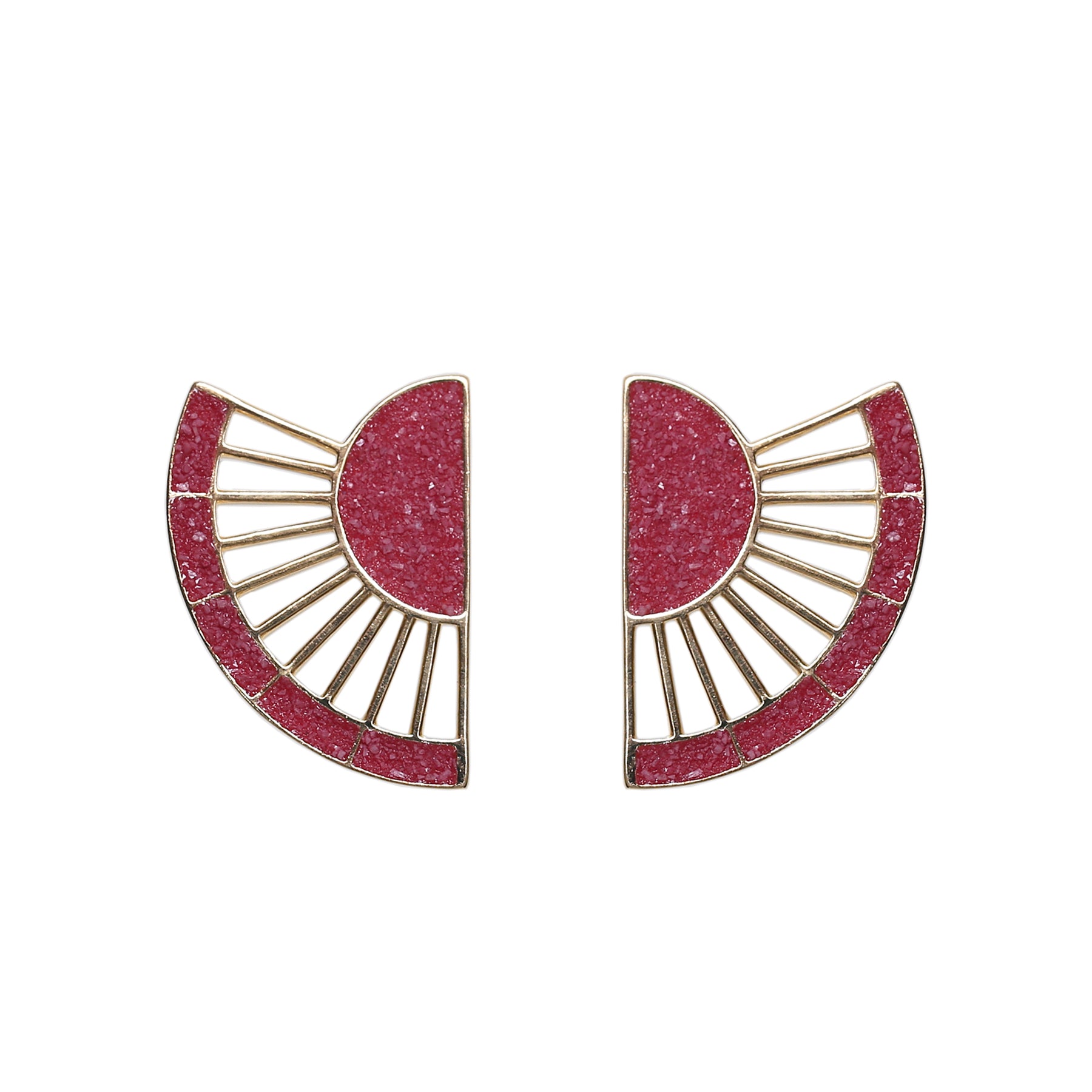 Icaria Statement Earrings Dark Pink