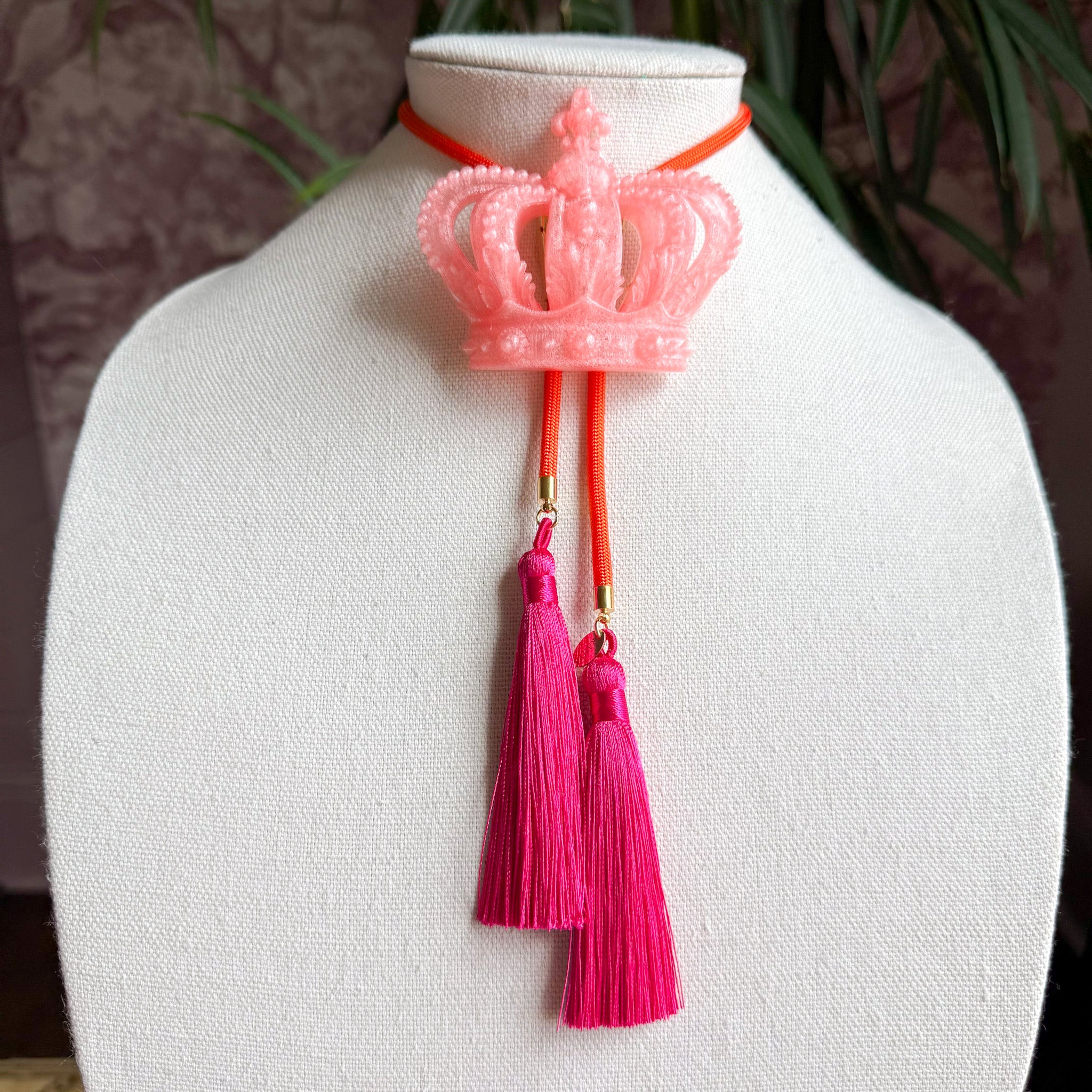 Crown Bolo Quartz Pink with Solar Orange & Fuchsia