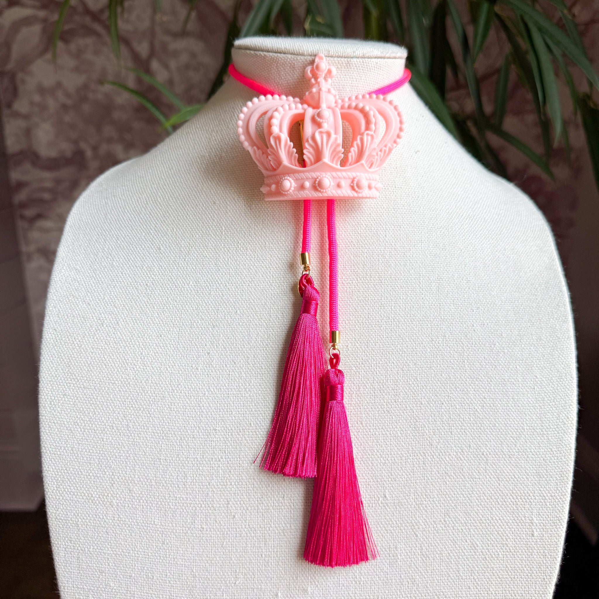Crown Bolo Blush Pink with Neon Pink & Fuchsia
