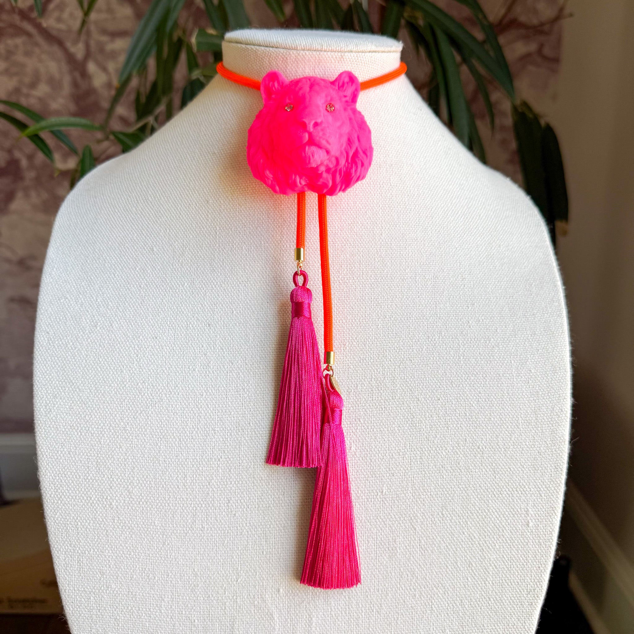 Tiger Bolo Neon Pink with Neon Orange & Fuchsia