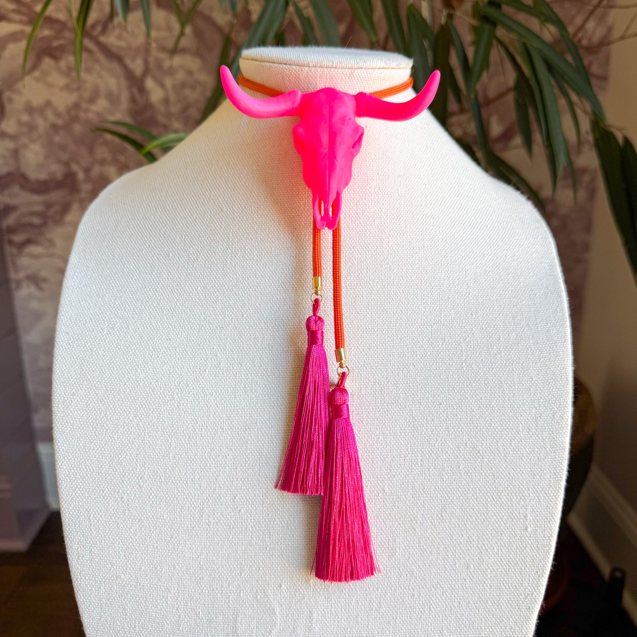 Longhorn Bolo Neon Pink with Solar Orange & Fuchsia