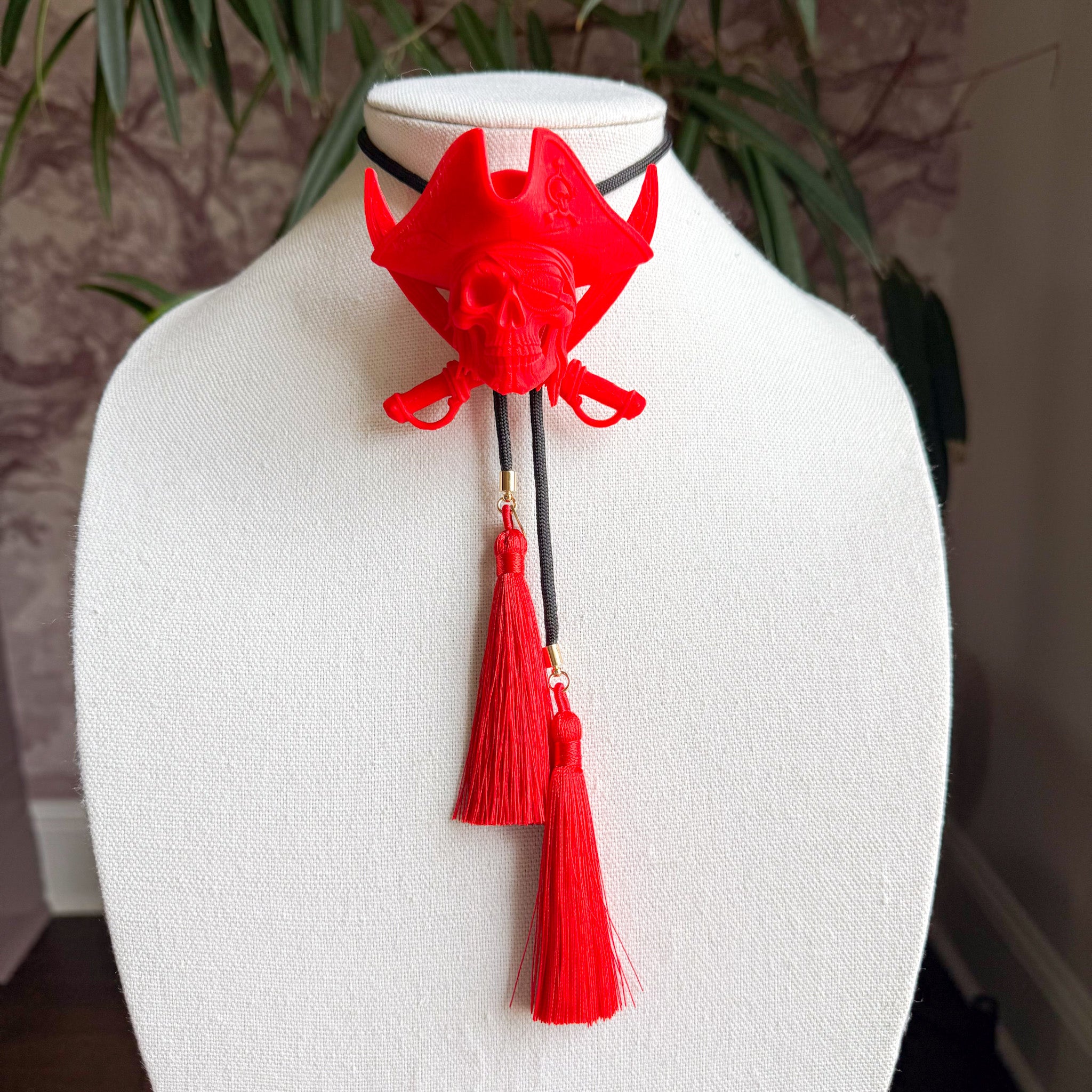 Pirate Bolo Candy Red with Black & Red