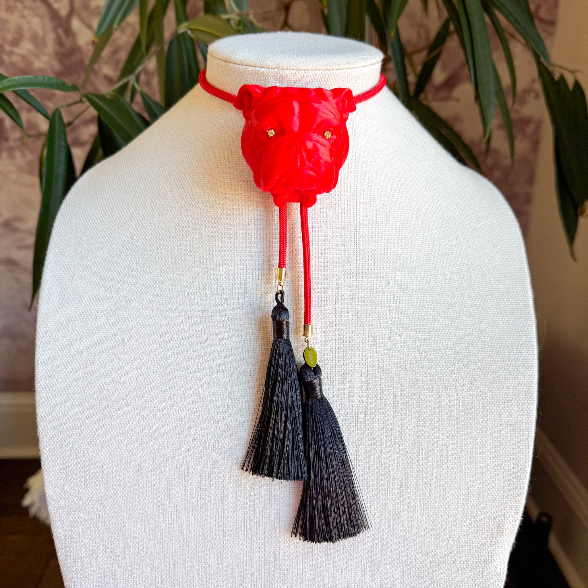 Bulldog Bolo Candy Red with Red & Black