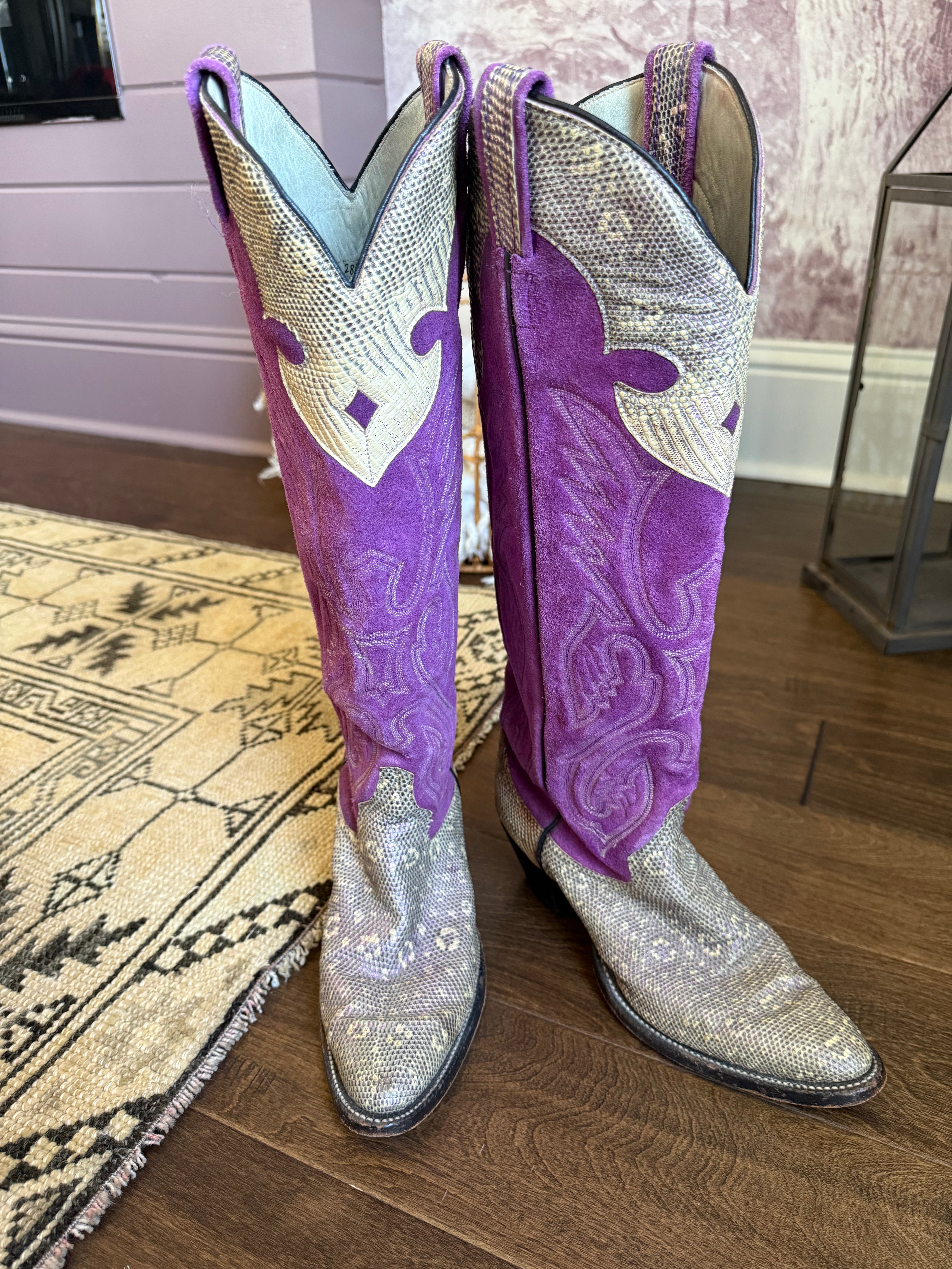 Vintage Cutter Bills Snake Skin Cowboy Boots 7.5