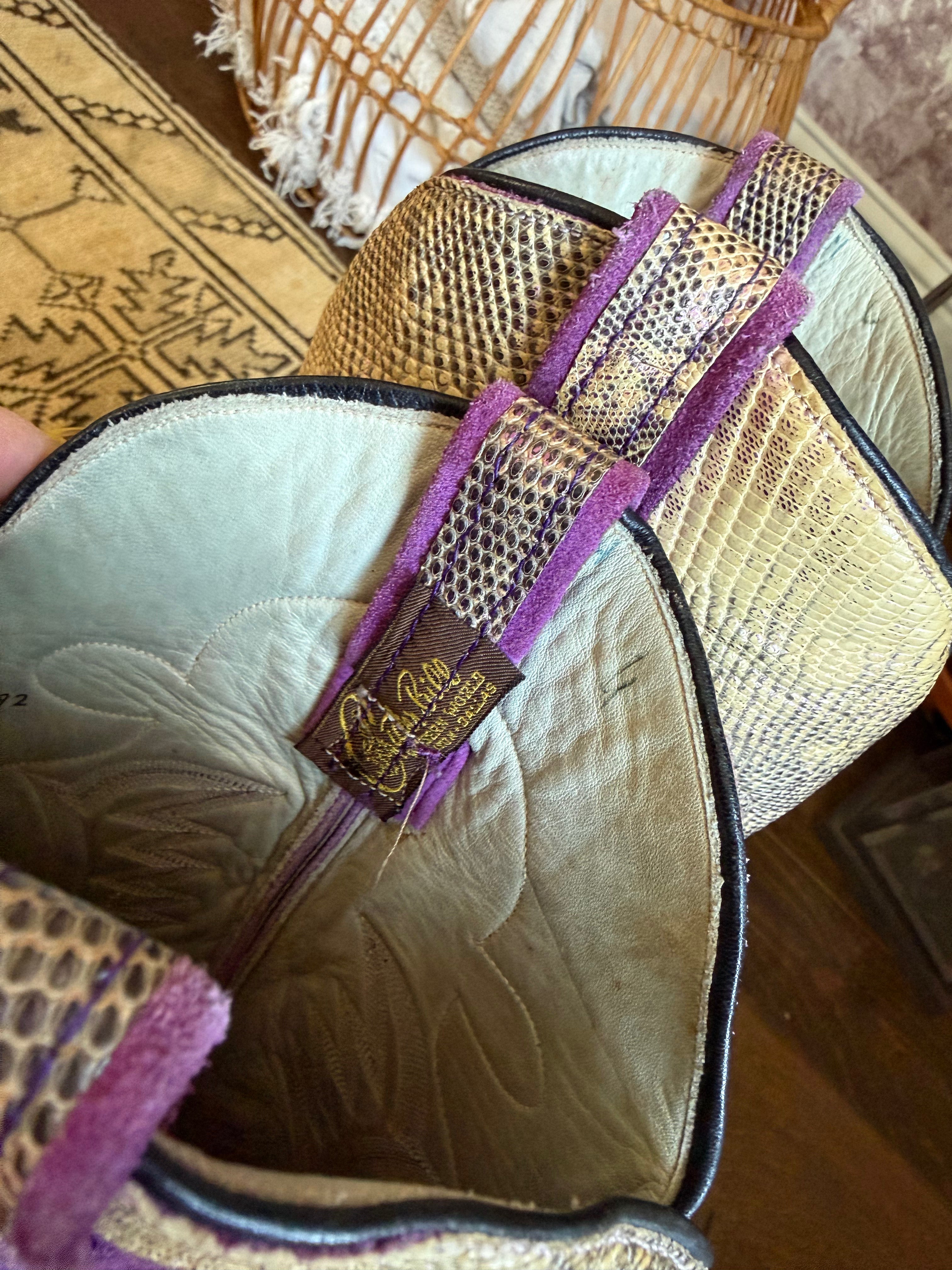 Vintage Cutter Bills Snake Skin Cowboy Boots 7.5