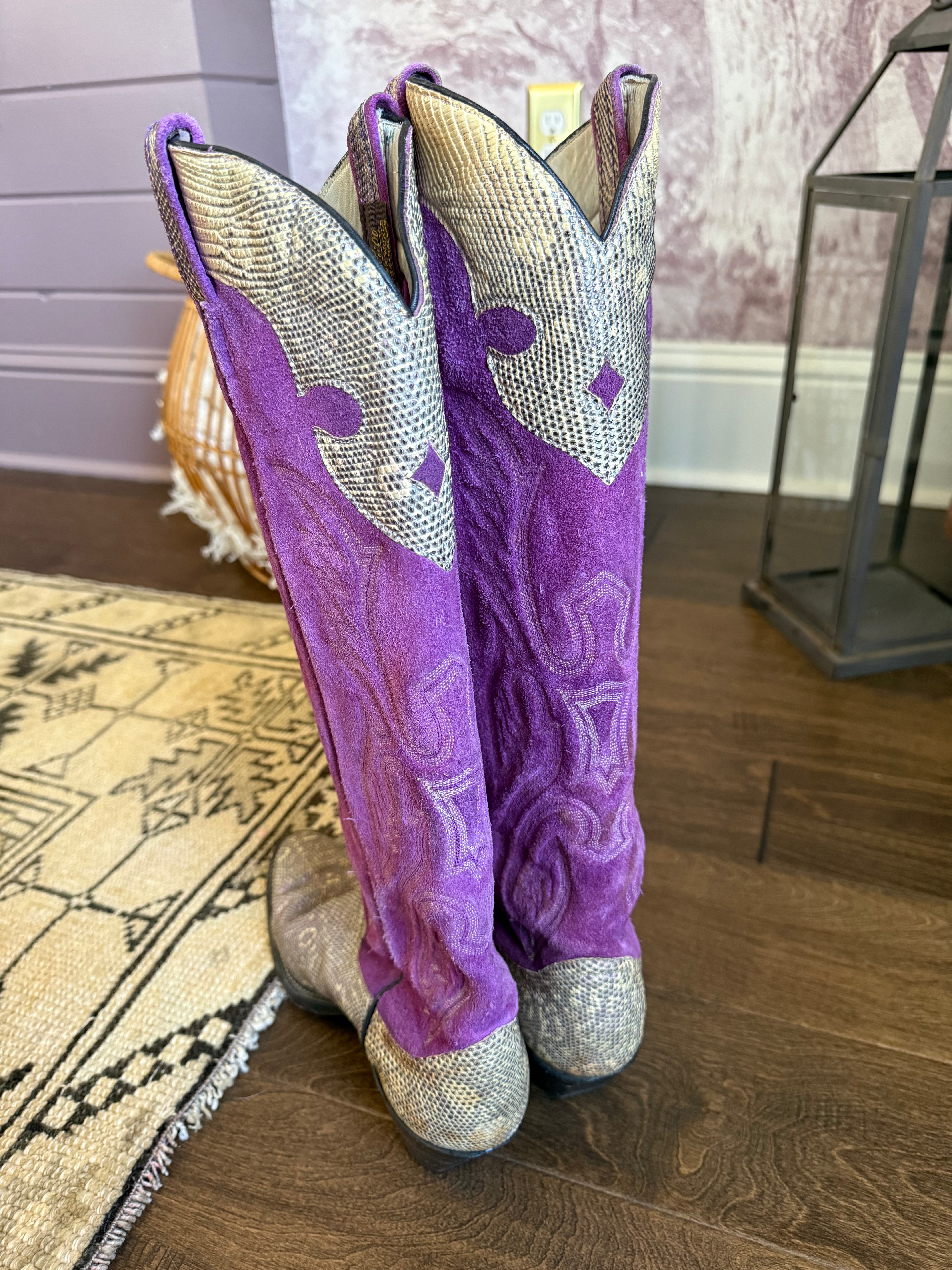 Vintage Cutter Bills Snake Skin Cowboy Boots 7.5