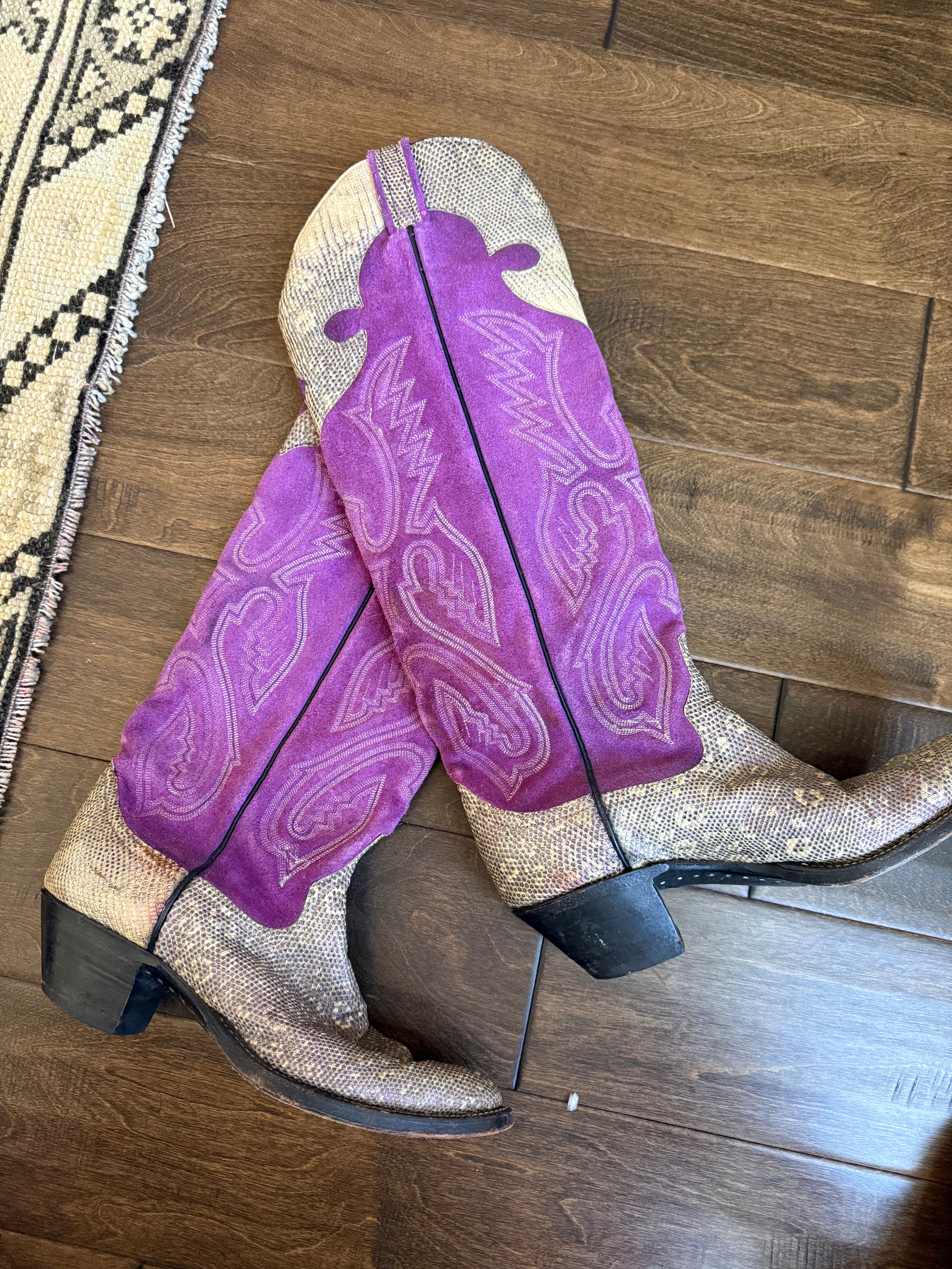 Vintage Cutter Bills Snake Skin Cowboy Boots 7.5