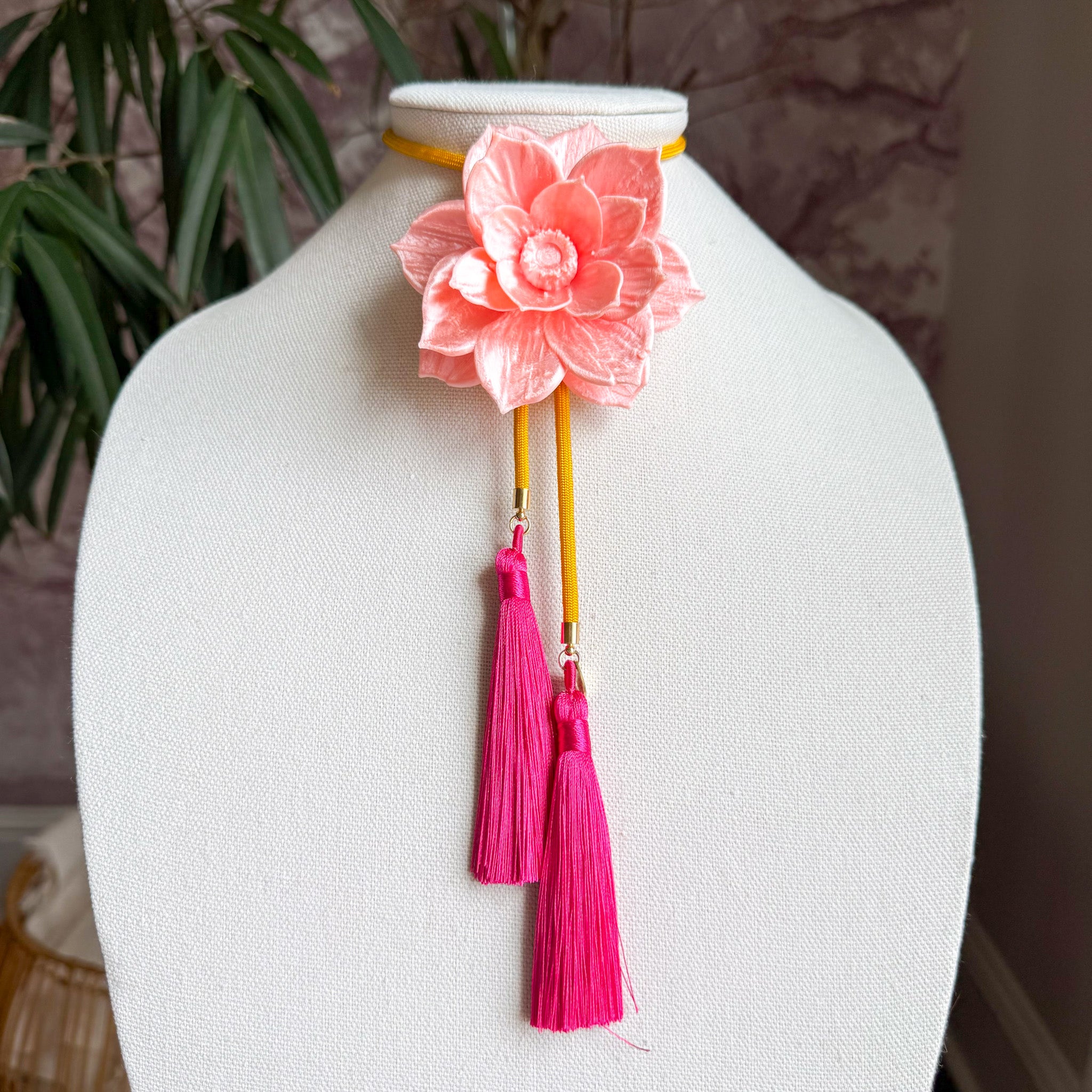 Lotus Flower Bolo Sugar Pink with Golden Yellow & Fuchsia
