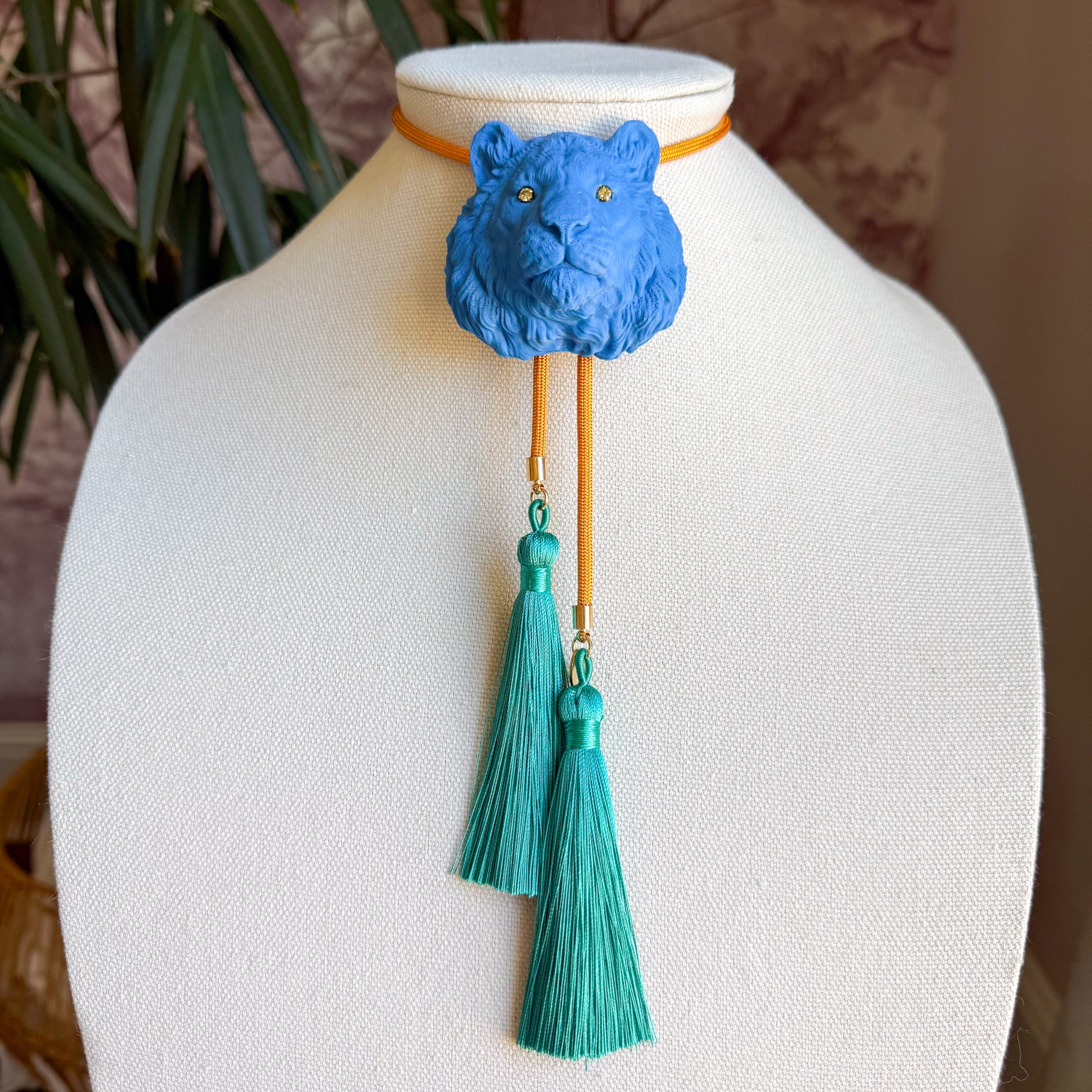 Tiger Bolo Ocean Blue with Golden Yellow & Peacock Blue