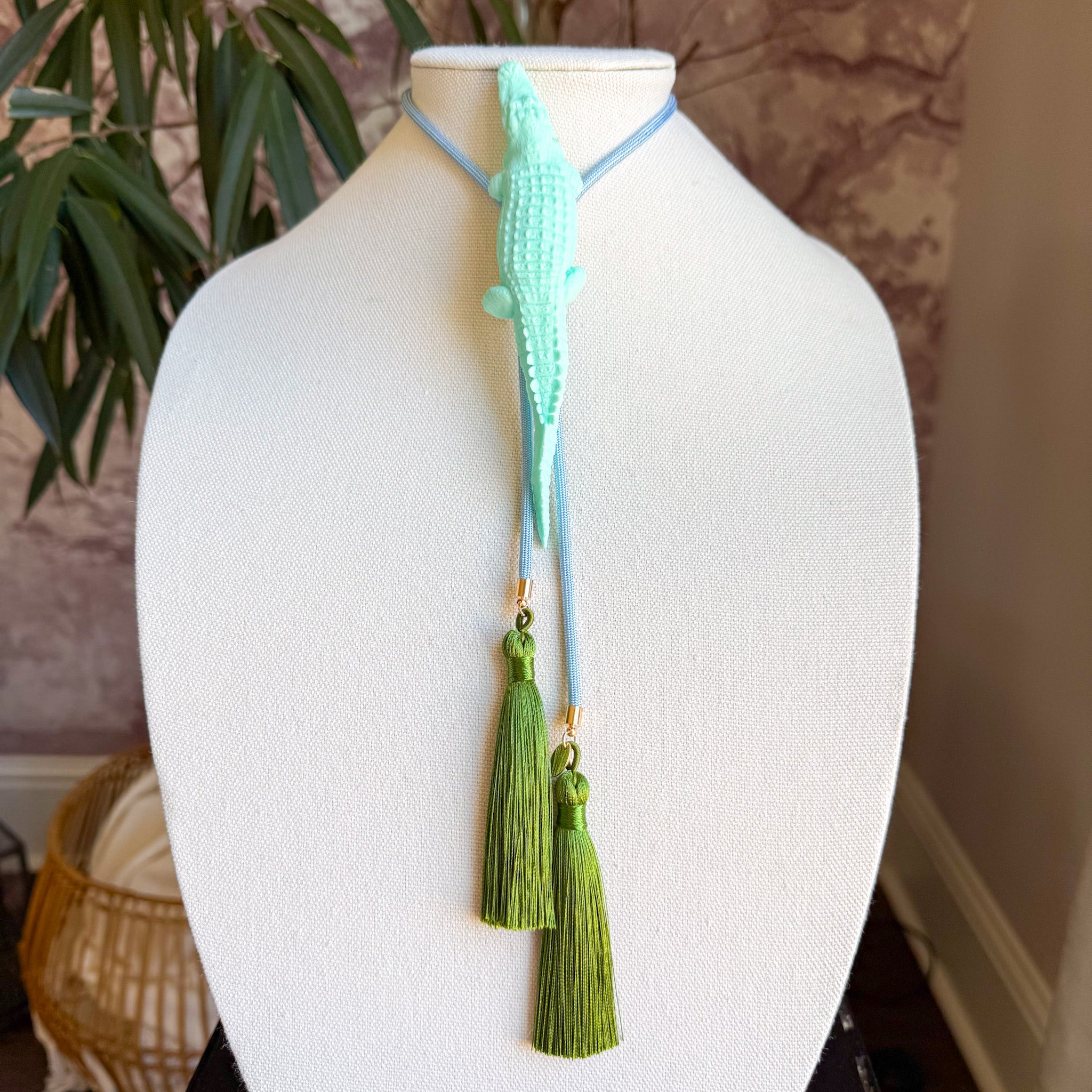 Alligator Bolo Turquoise with Baby Blue & Olive