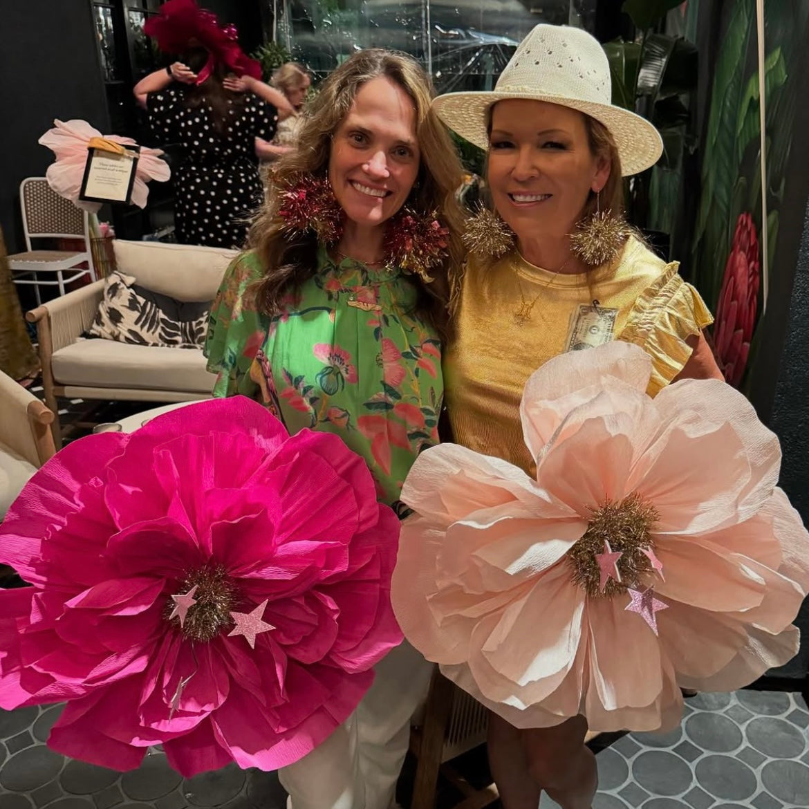 Magenta Pink Giant Flower Headpiece