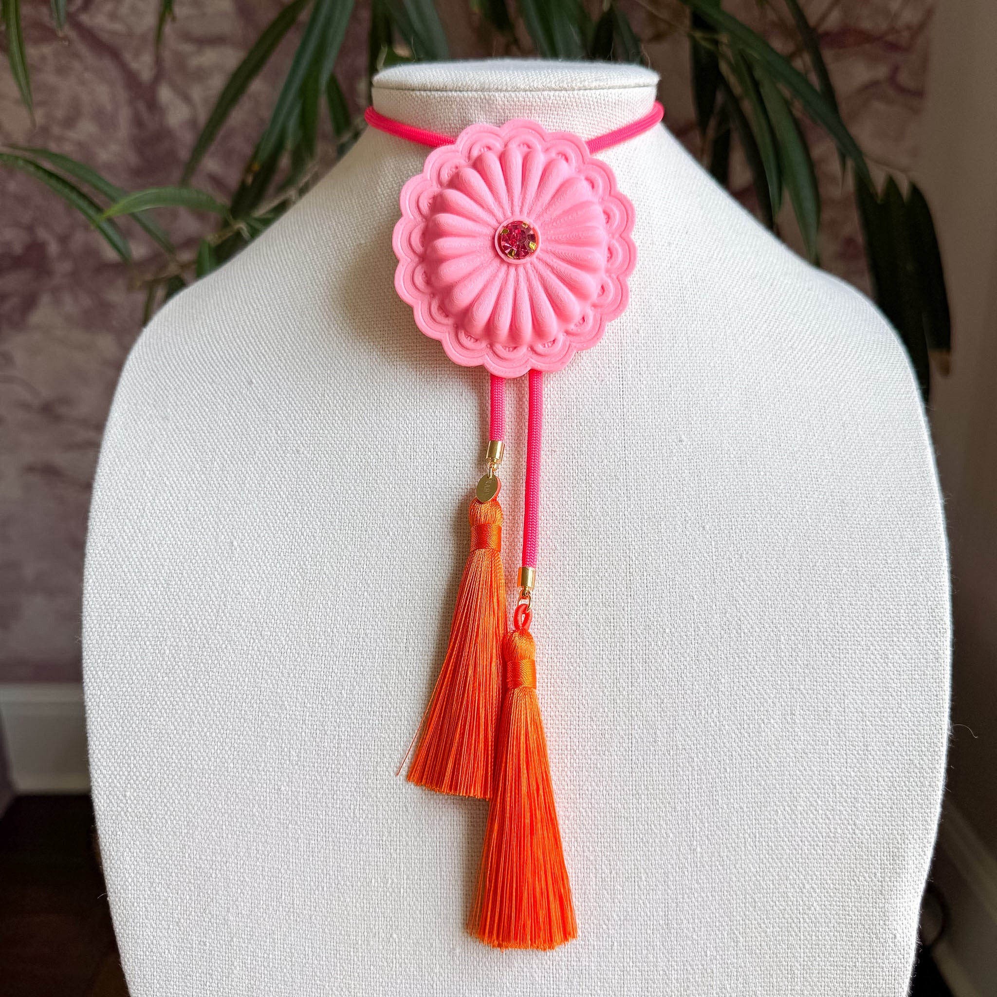 Concho Bolo Bubblegum Pink with Neon Pink & Orange