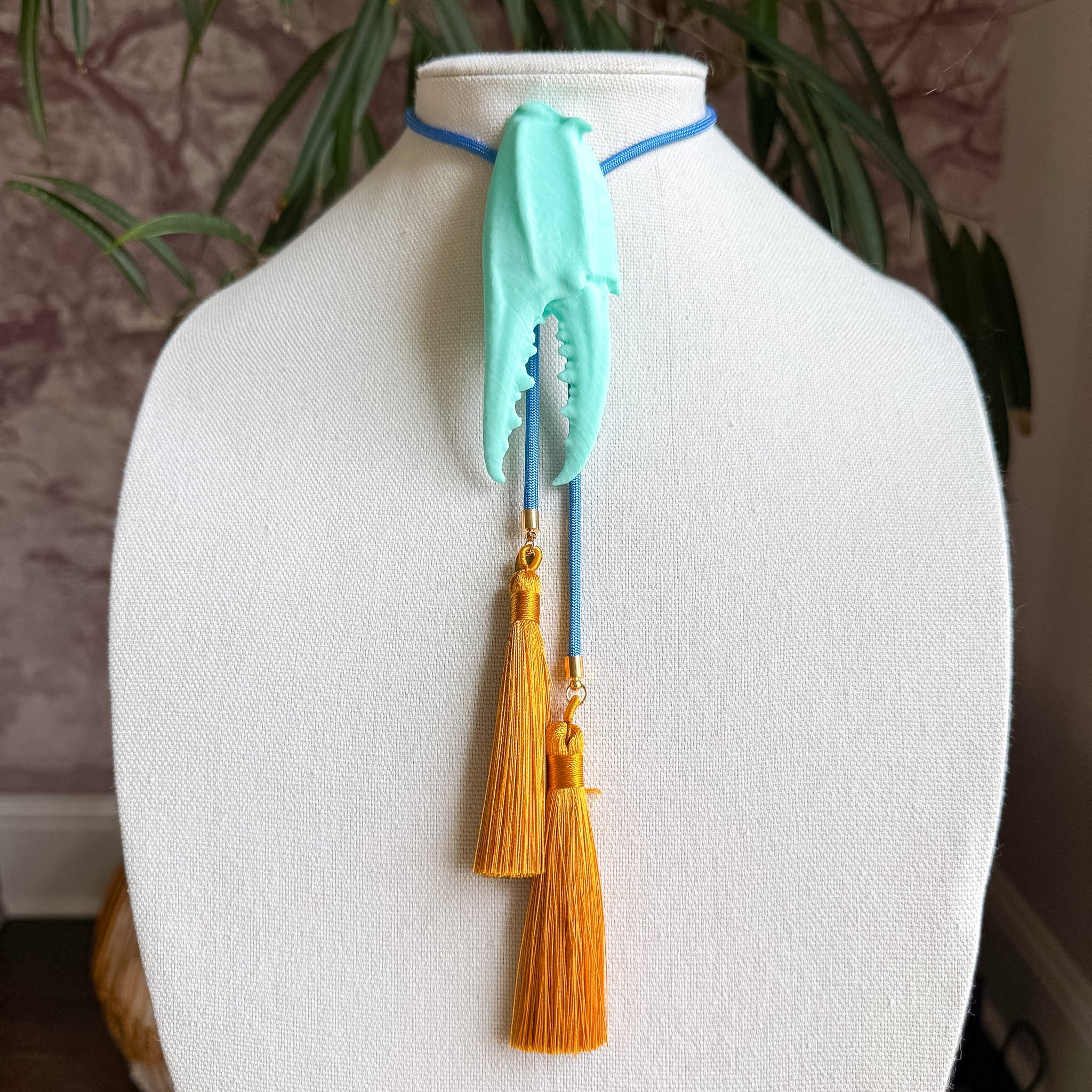 Crab Claw Bolo Turquoise with Baby Blue & Golden Yellow