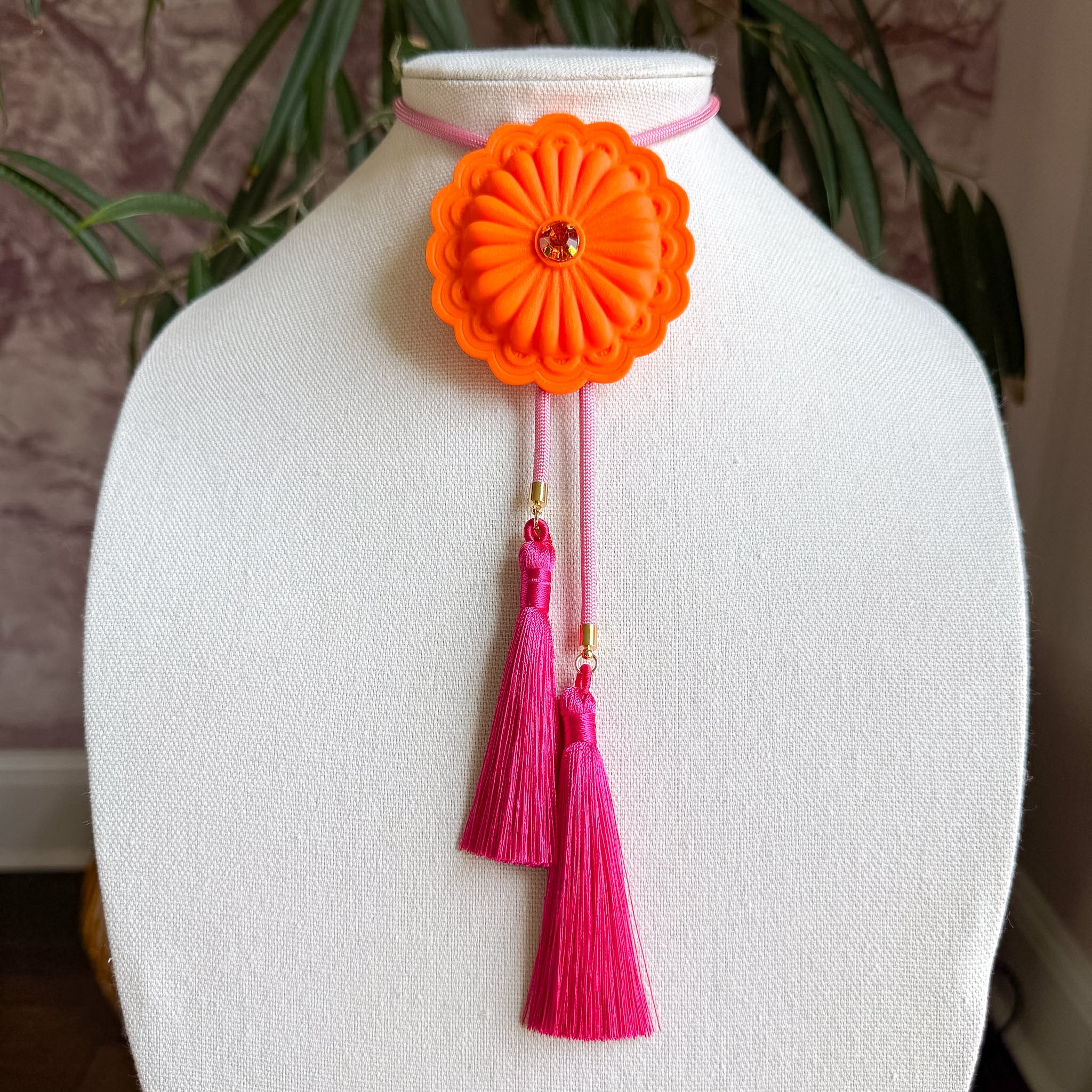 Concho Bolo Orange Citrus with Bubblegum Pink & Fuchsia