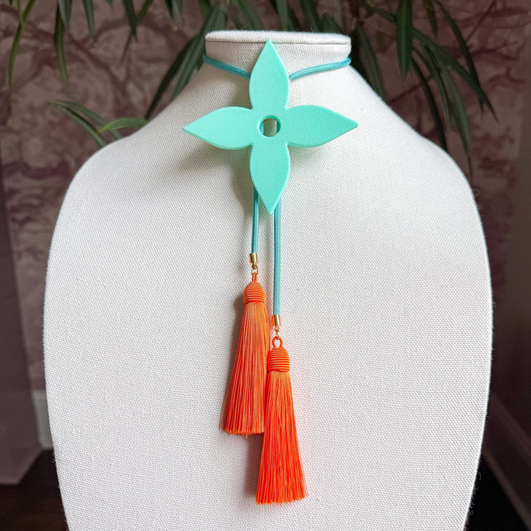 Ace of Diamonds Bolo Turquoise with Turquoise & Orange