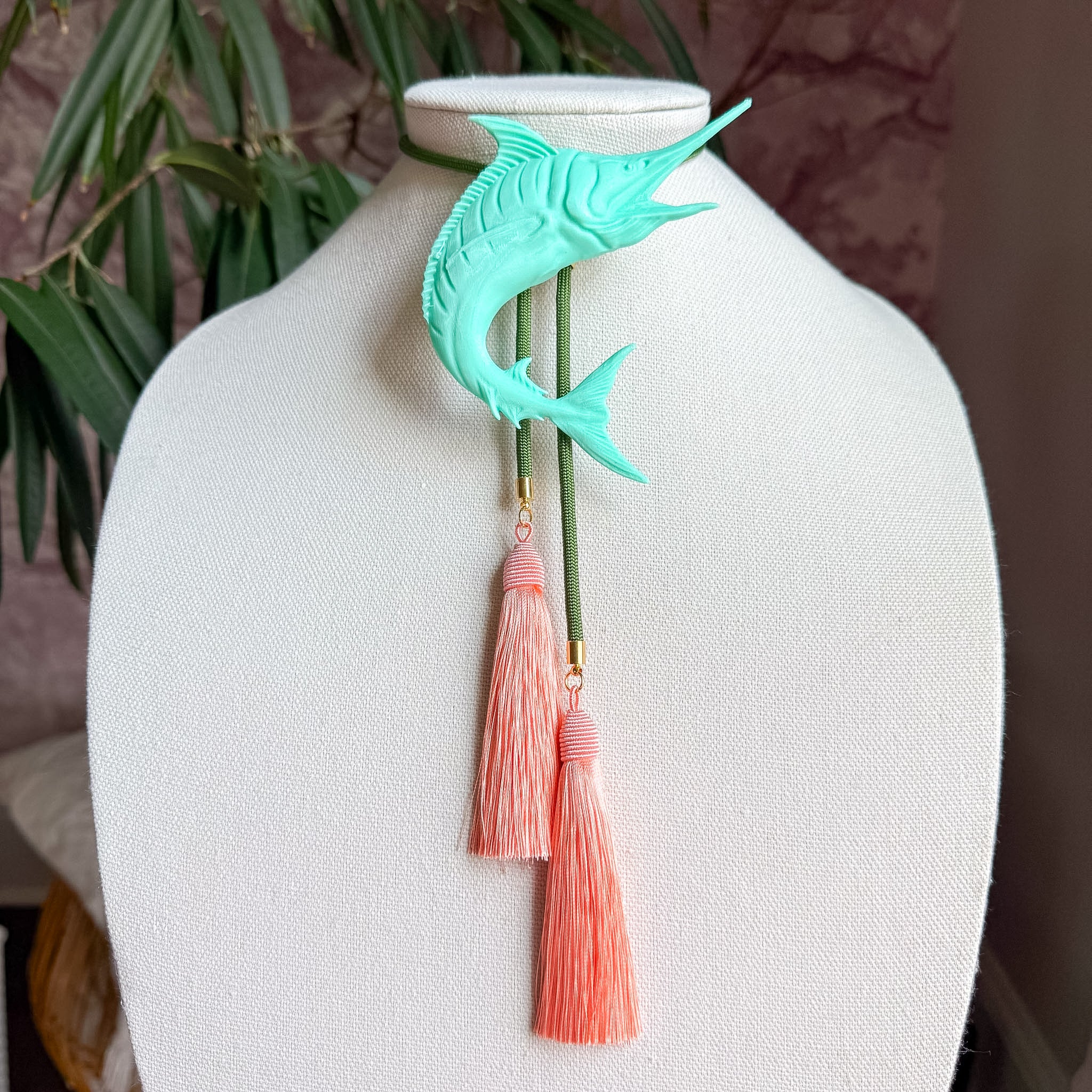 Marlin Bolo Turquoise with Olive & Peach