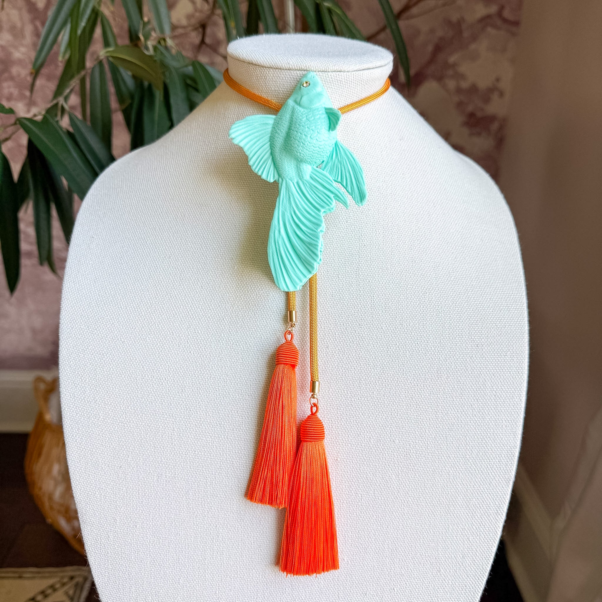 Goldfish Bolo Turquoise with Golden Yellow & Orange