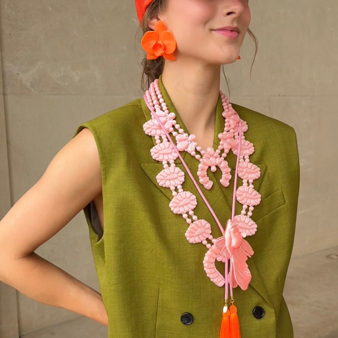 Golden Hour Necklace in Pale Pink Stardust
