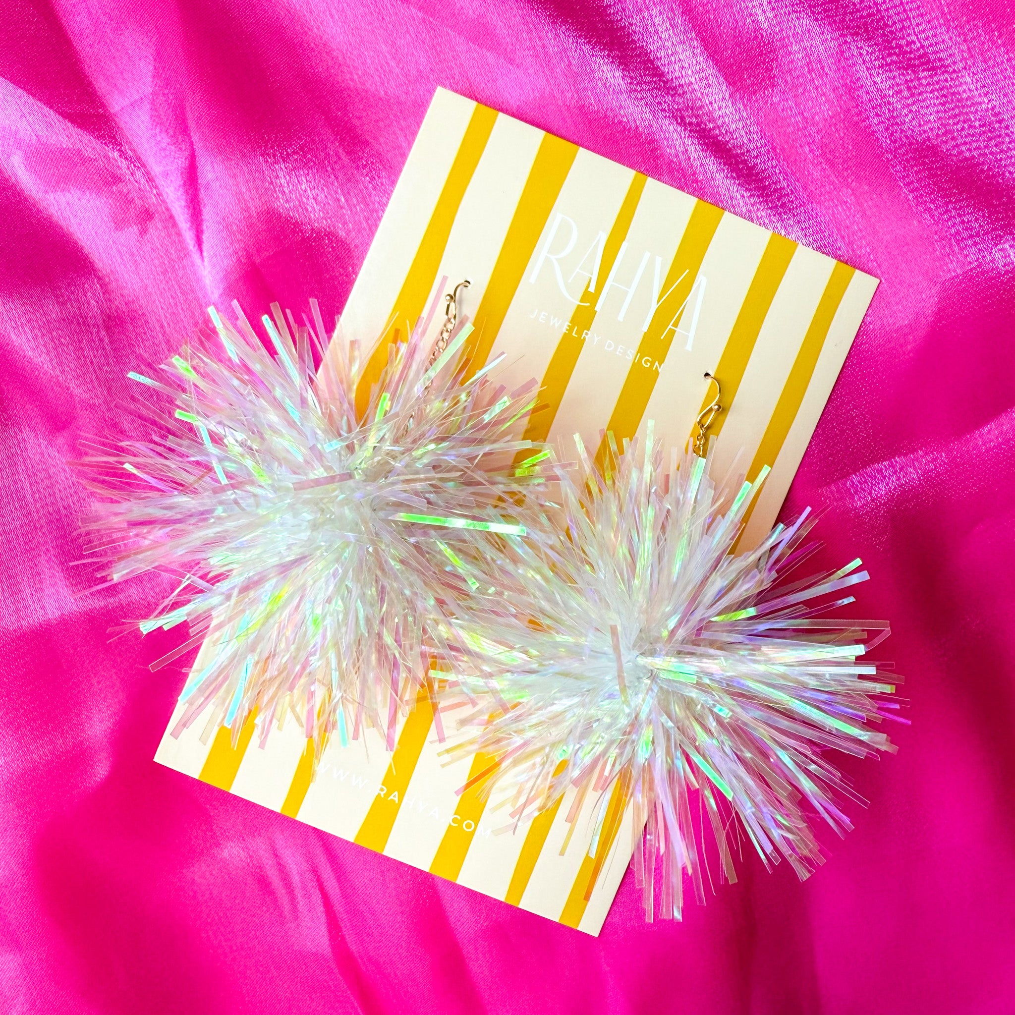 Opal Pom Pom Earrings