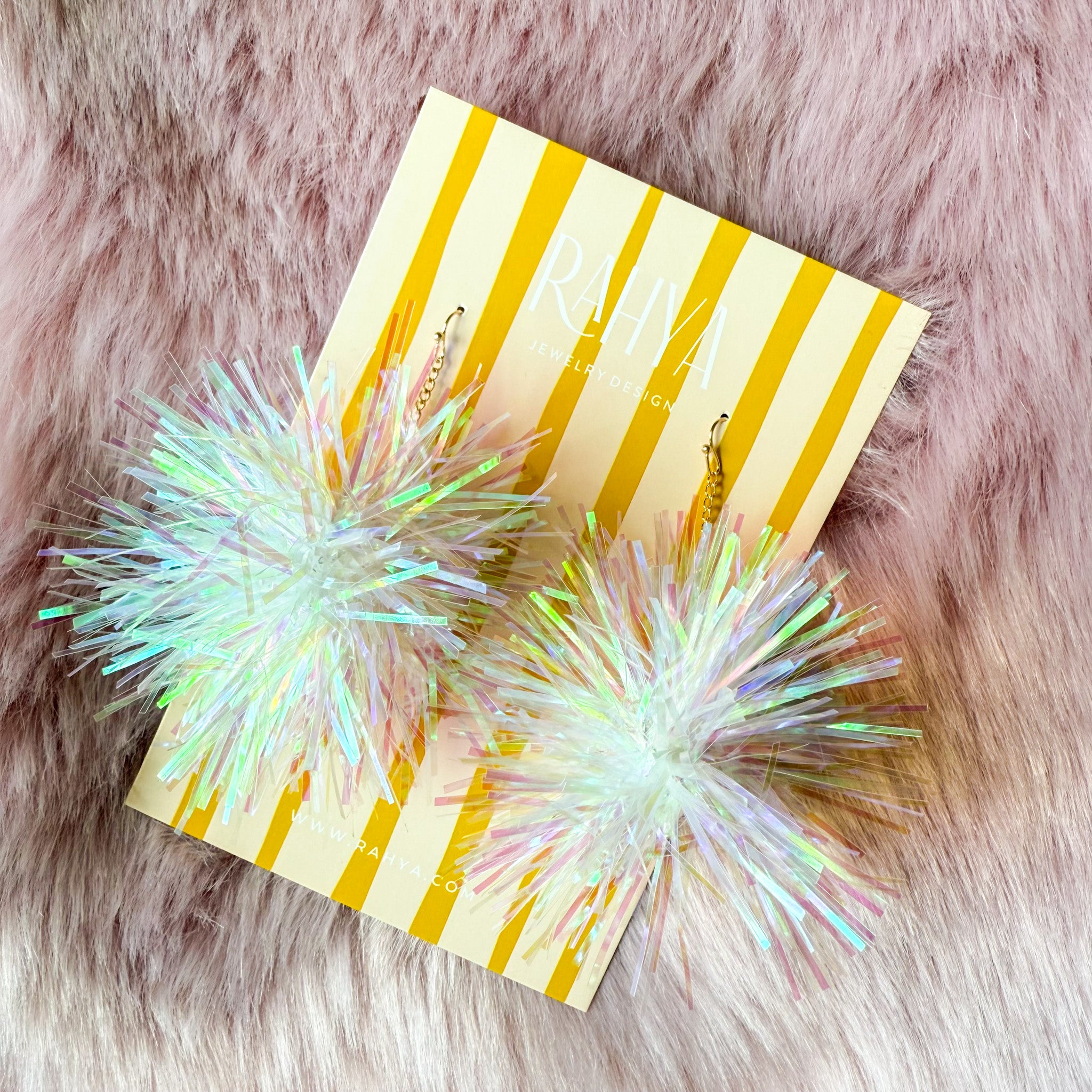 Opal Pom Pom Earrings