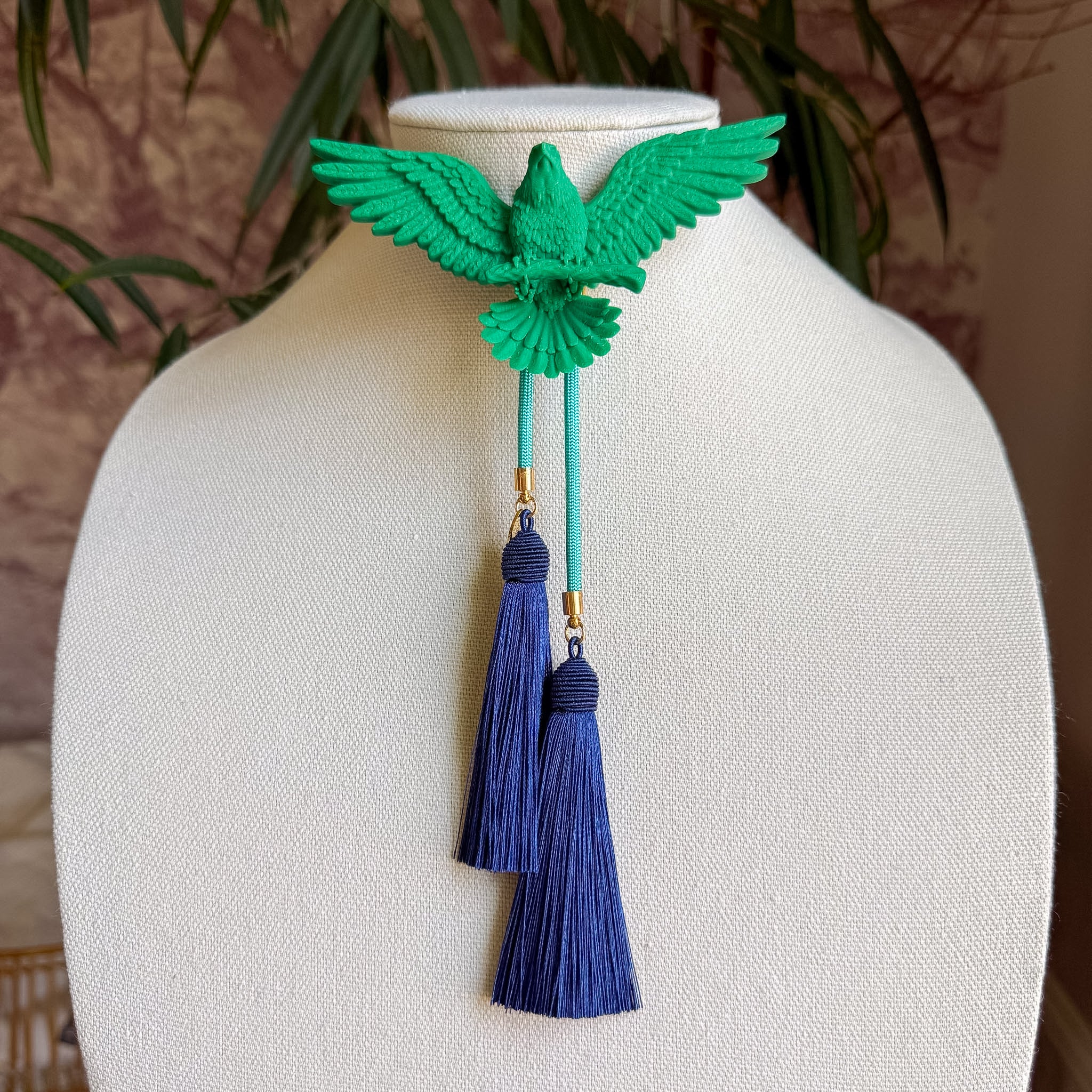 Eagle Bolo Forest Green with Turquoise & Navy