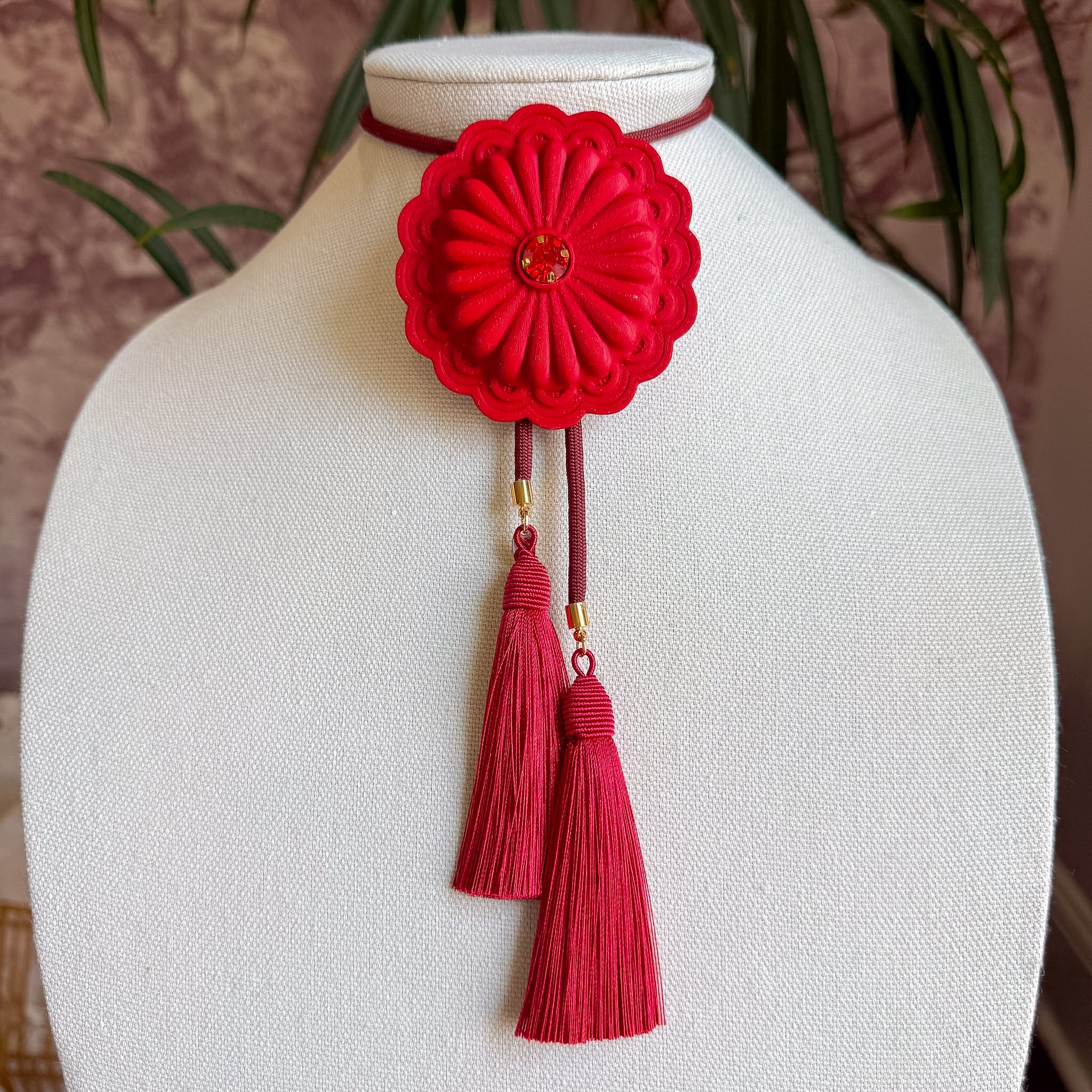 Concho Bolo Crimson with Maroon & Crimson