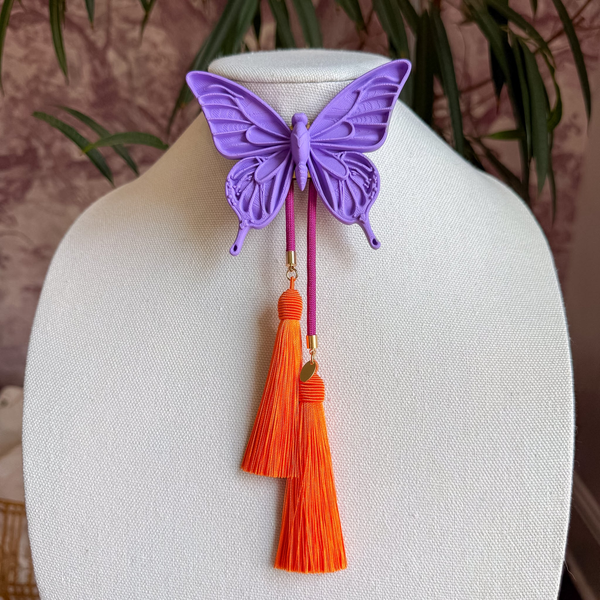 Butterfly Bolo Lavender with Fuchsia & Orange