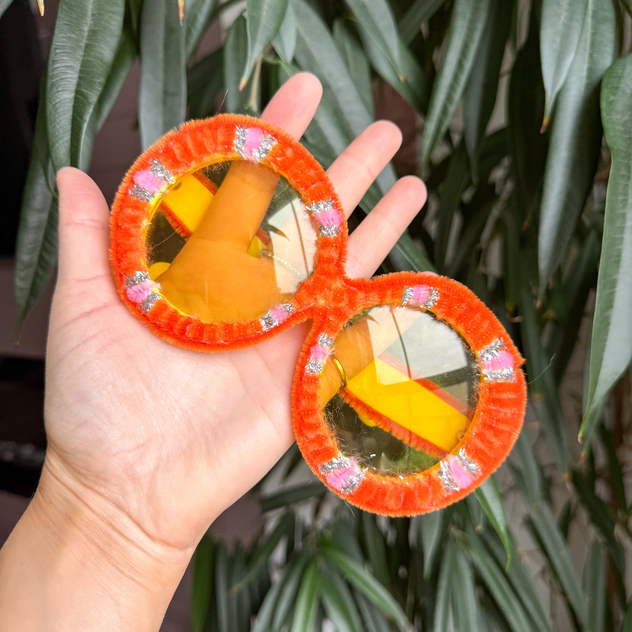 Glitterati Round Fuzzy Sunglasses