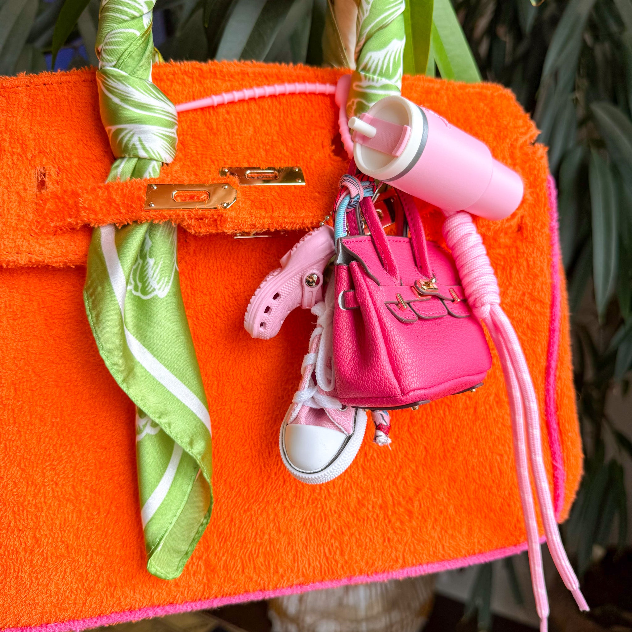 Not So "Basic B" Hot Pink Bag Charm
