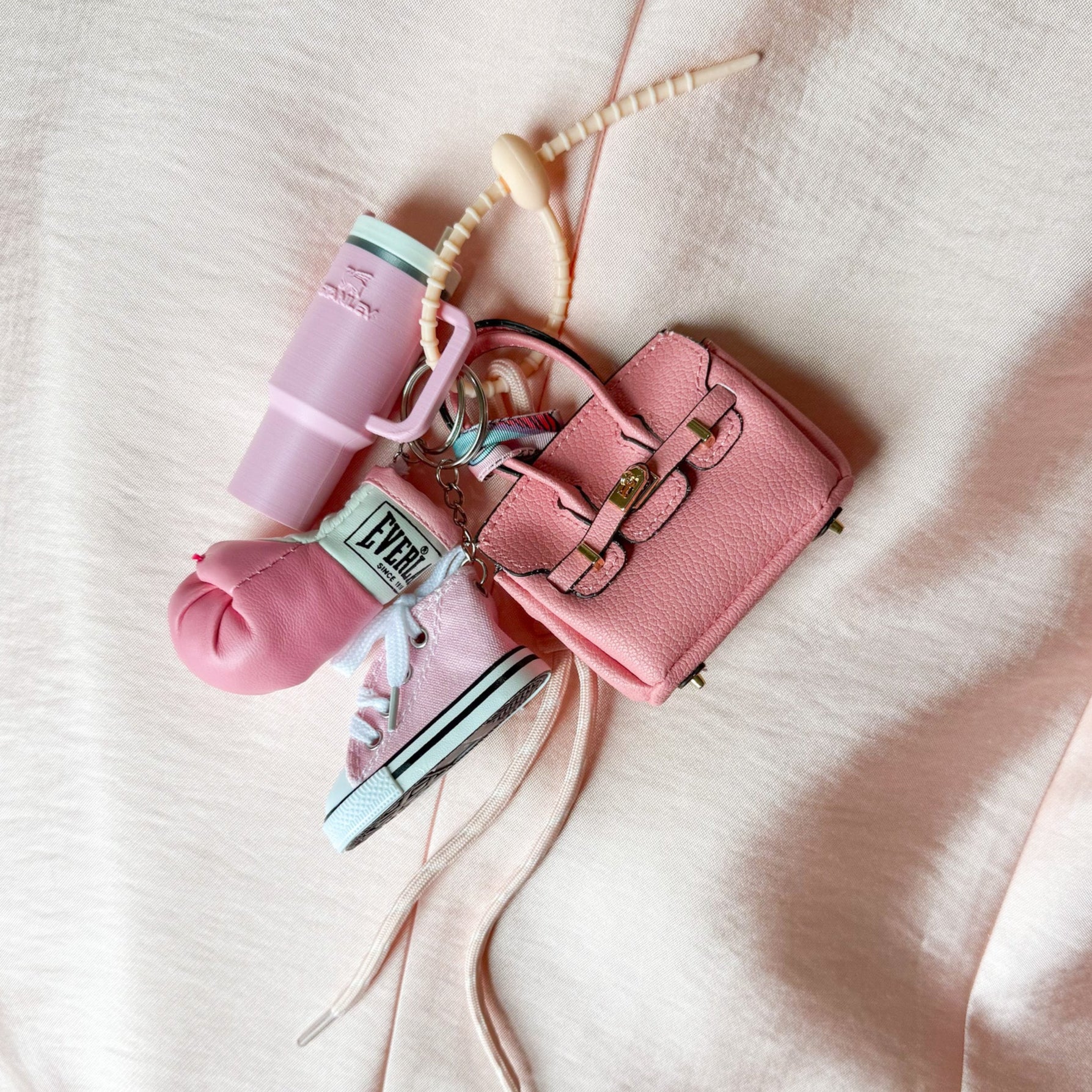 Not So "Basic B" Light Pink Bag Charm