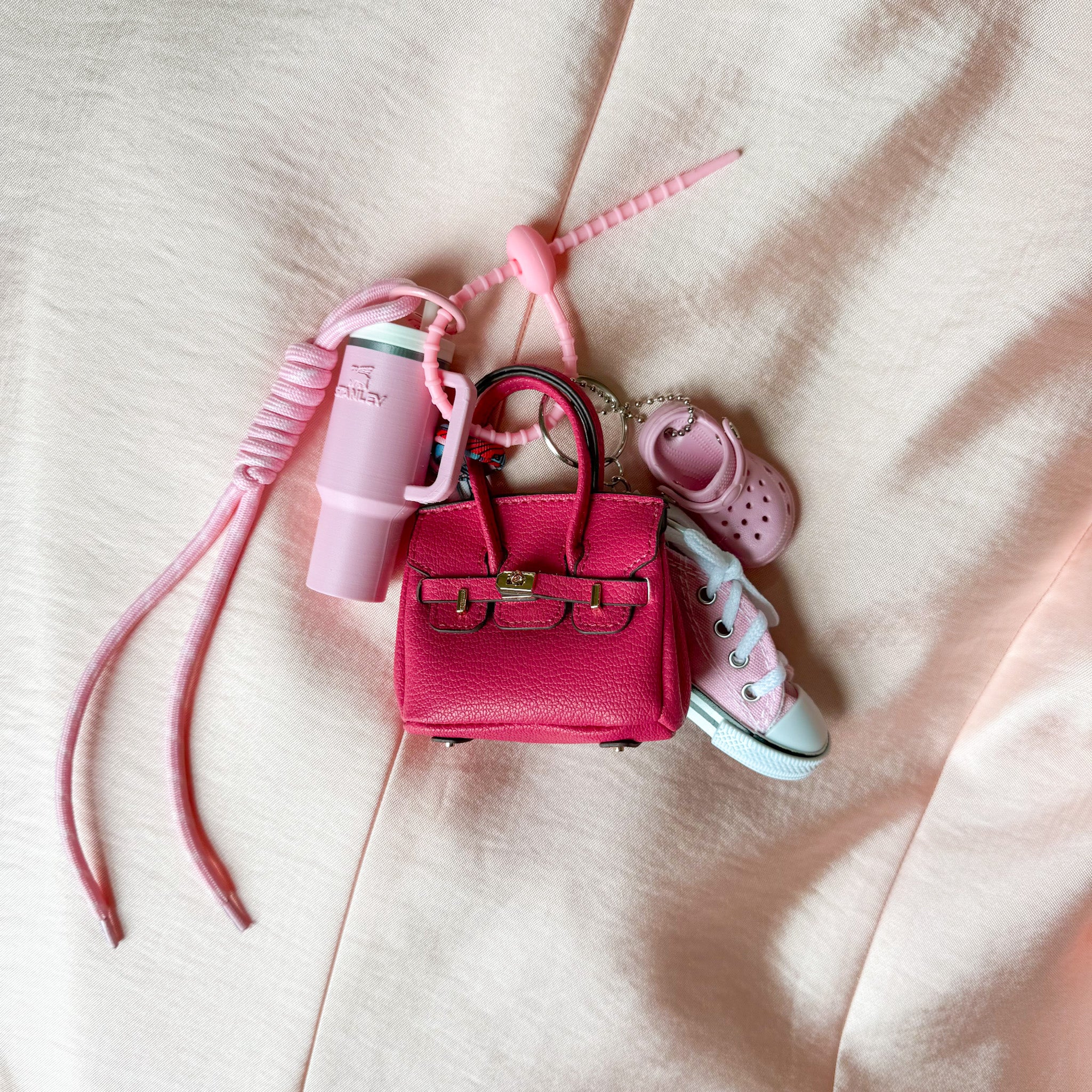 Not So "Basic B" Hot Pink Bag Charm