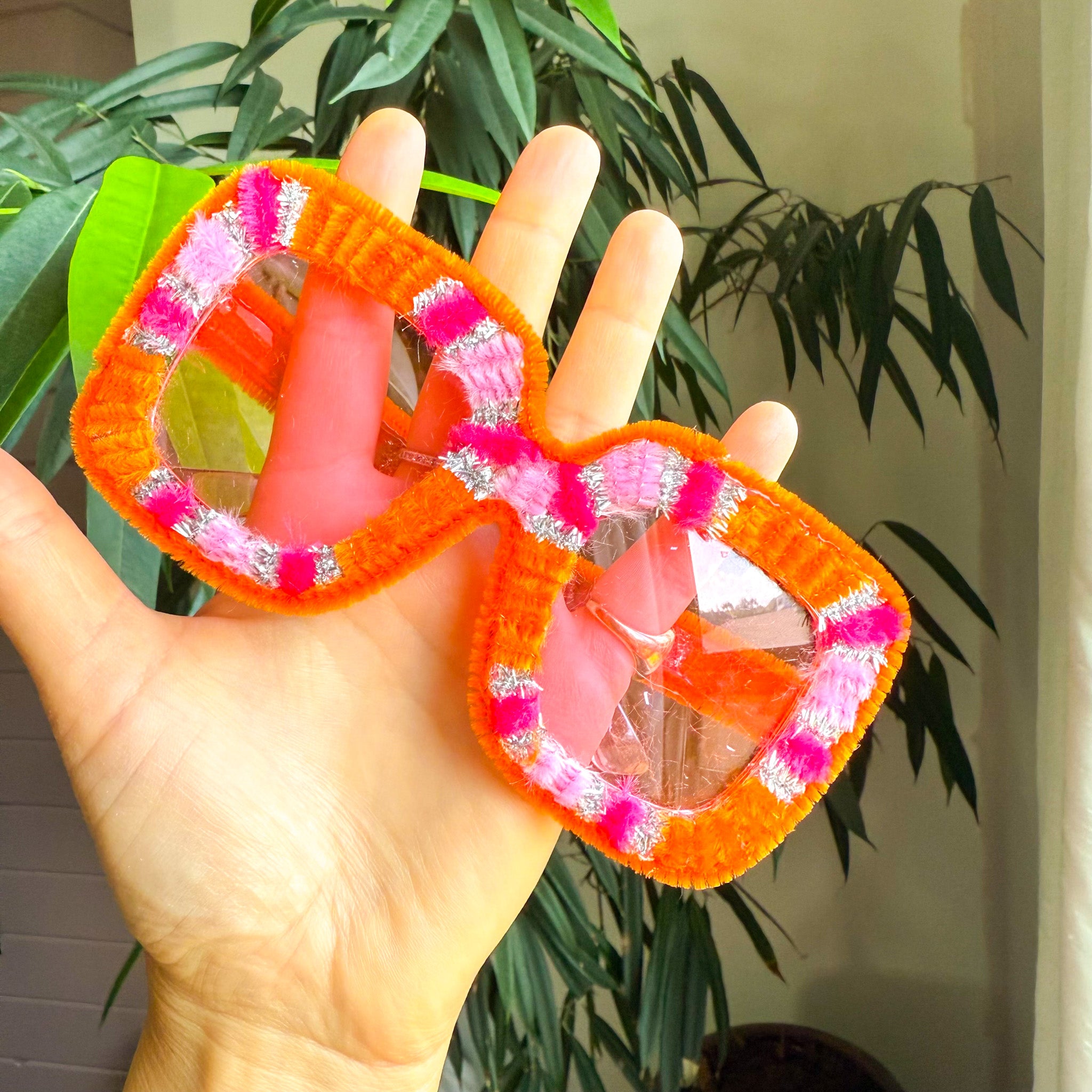 Glitterati Square Fuzzy Sunglasses