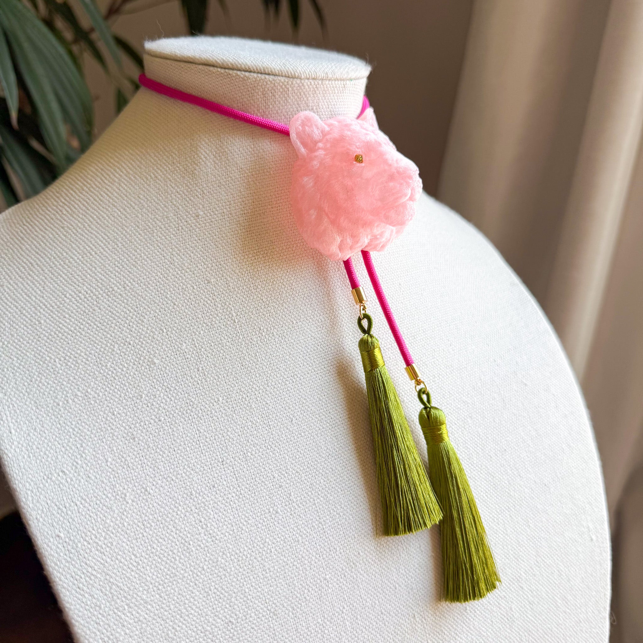Tiger Bolo Quartz Pink with Hot Pink & Olive