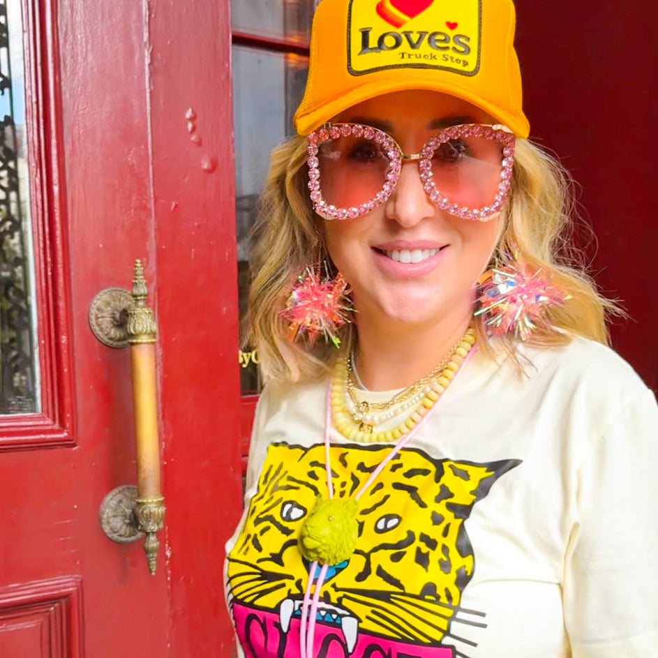 Pink Bubblegum Pom Pom Earrings