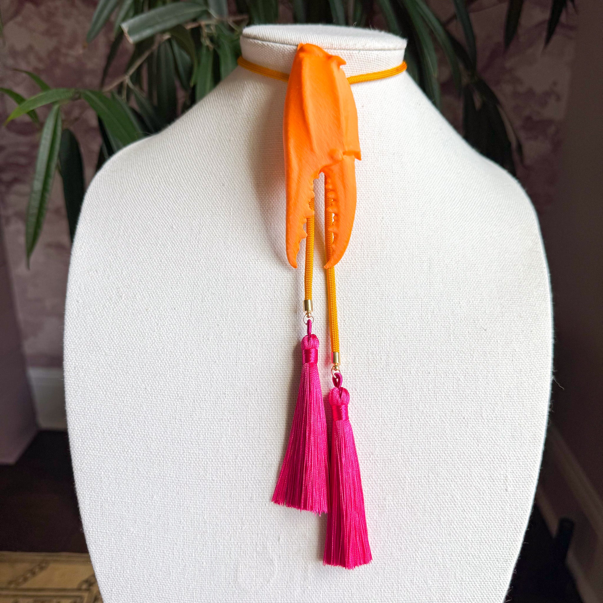 Crab Claw Bolo Orange Citrus with Golden Yellow & Fuchsia