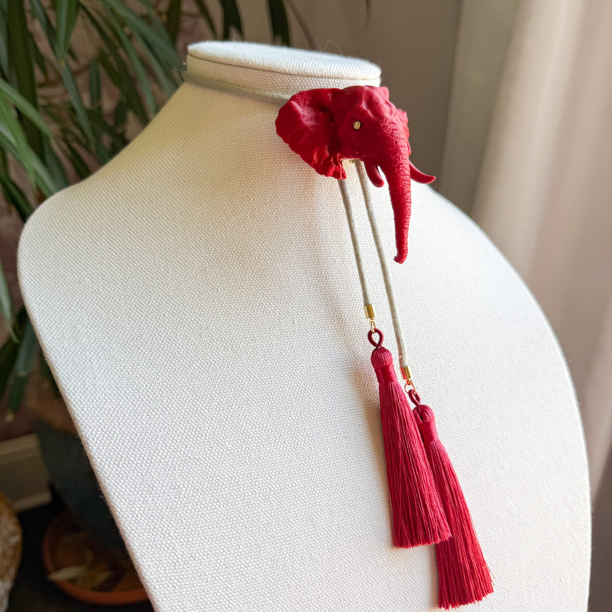 Elephant Bolo Crimson with Gray & Crimson