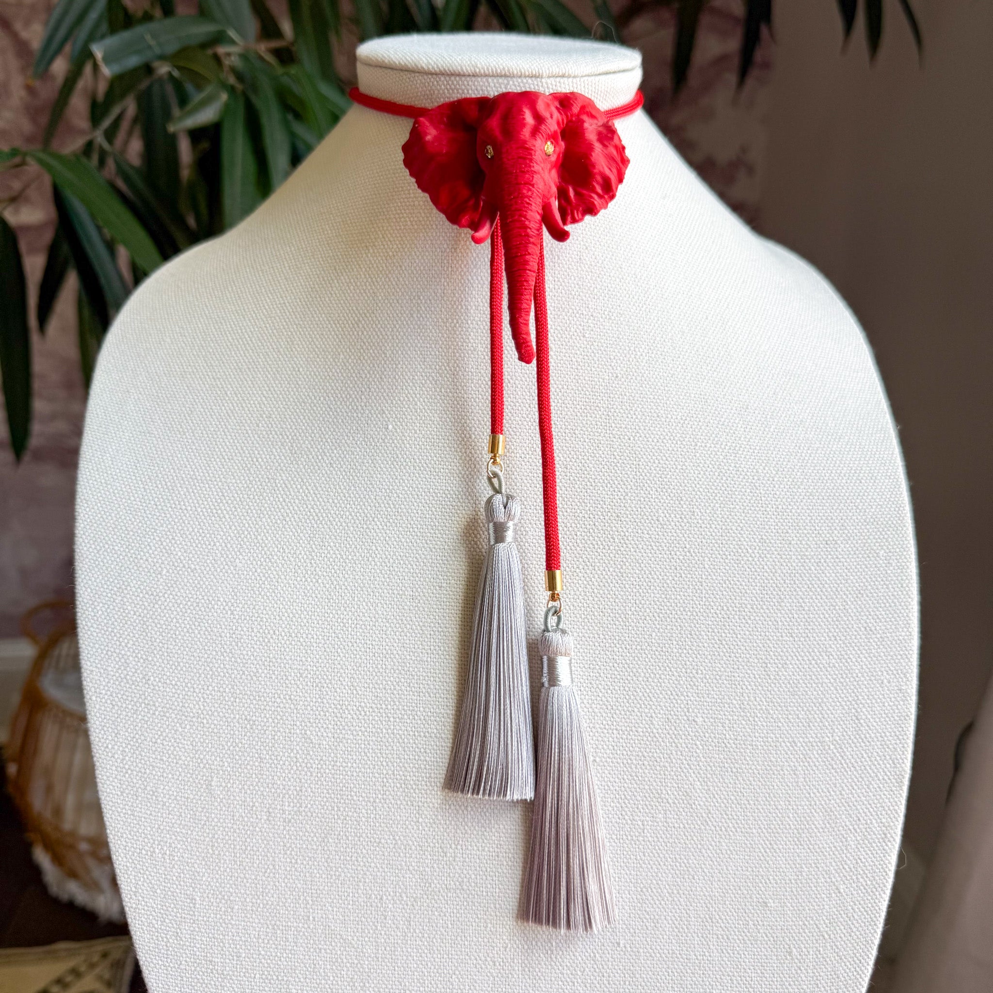 Elephant Bolo Crimson with Crimson & Gray
