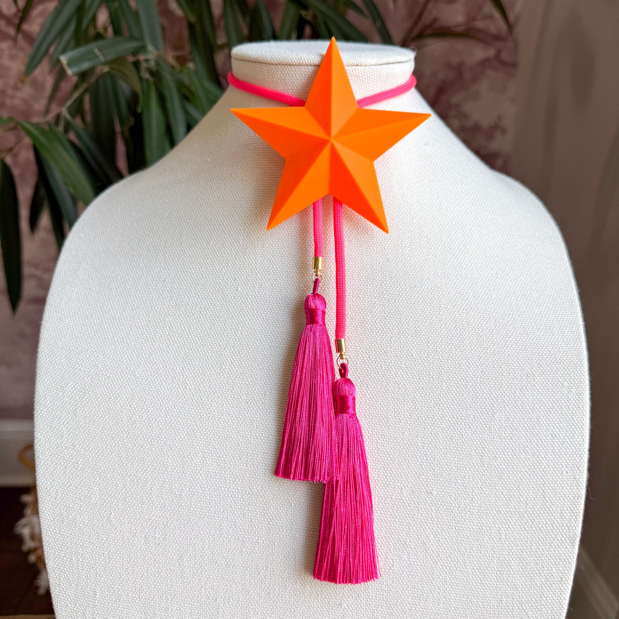 Lone Star Bolo Orange Citrus with Neon Pink & Fuchsia