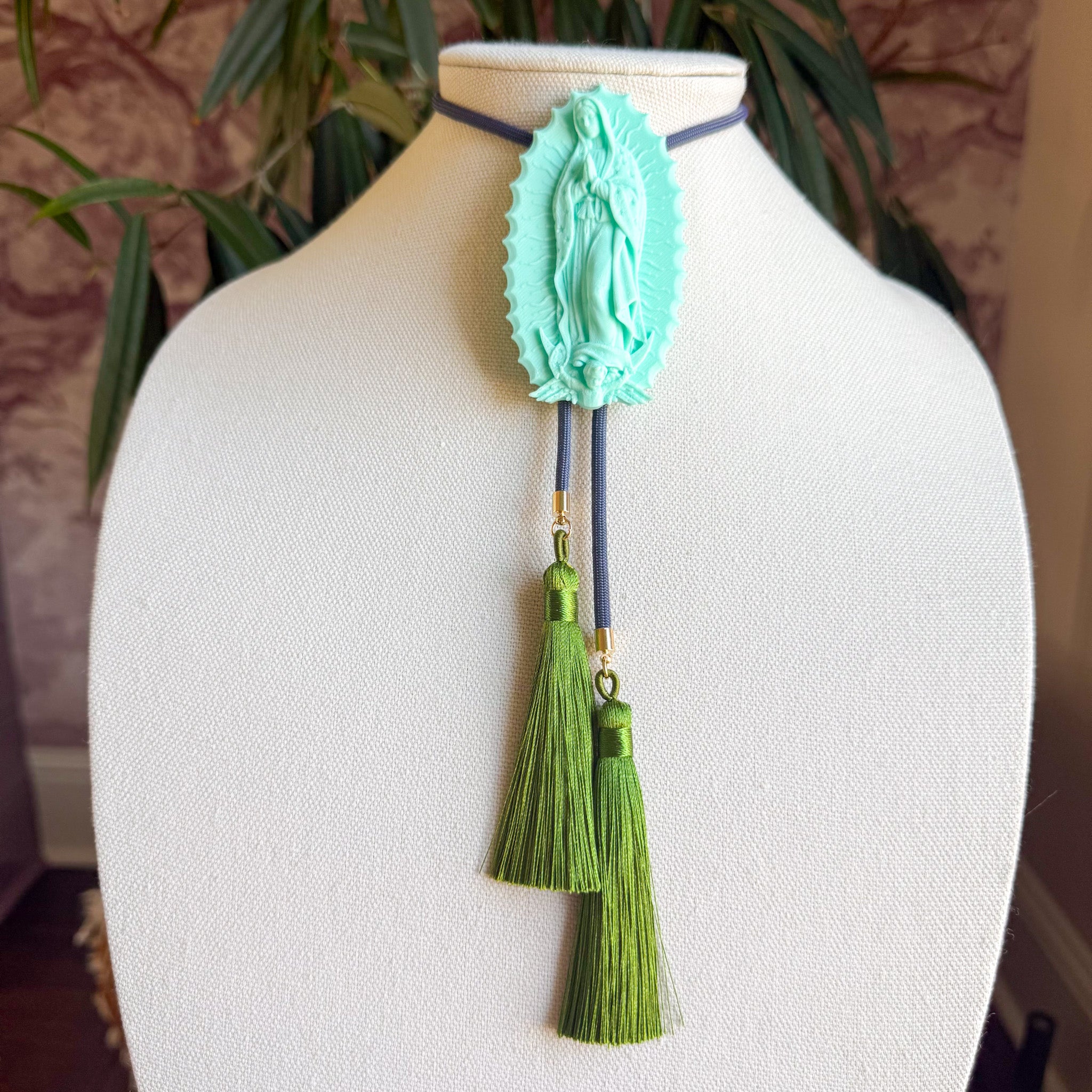 Our Lady of Glitterati Bolo Turquoise with Storm Blue & Olive
