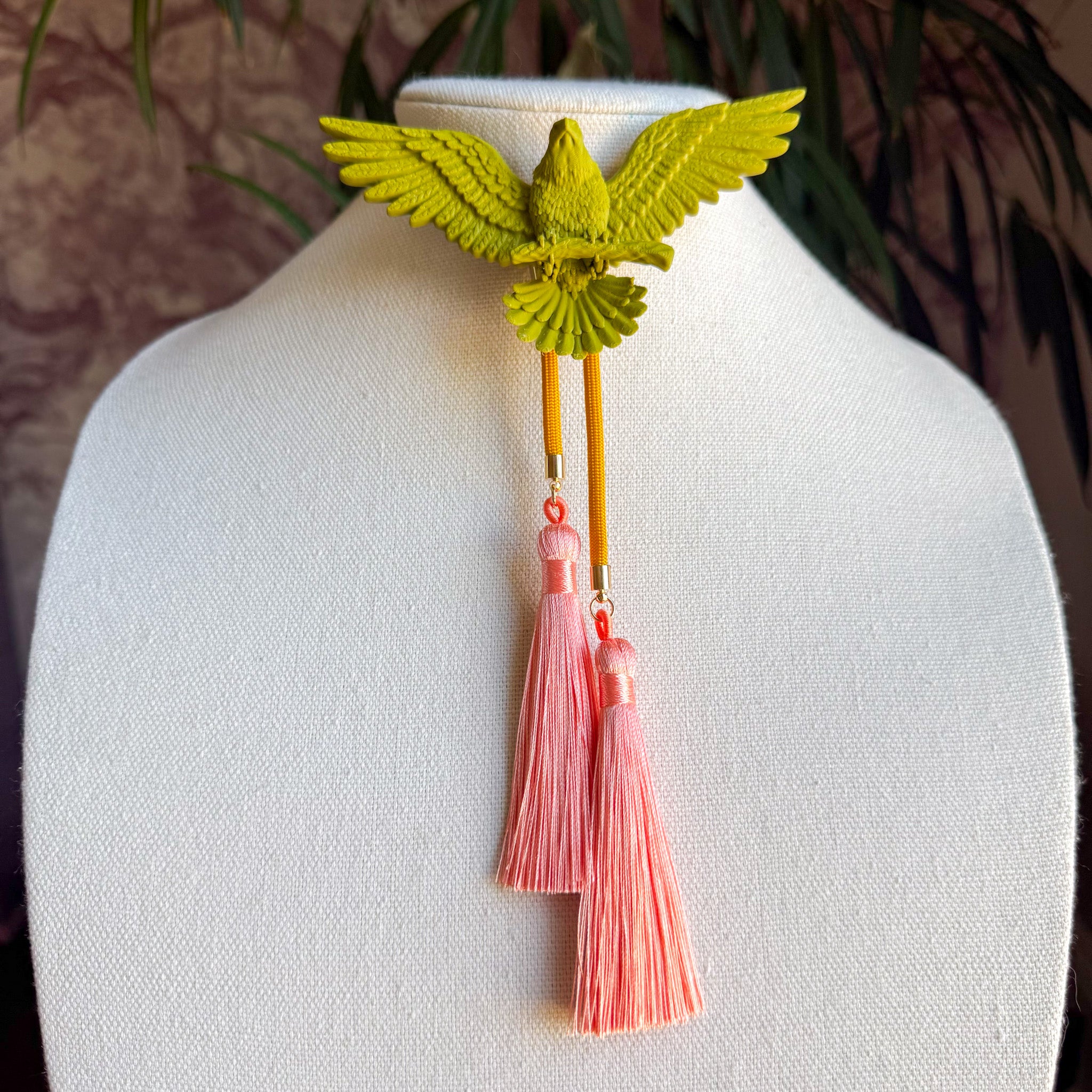 Eagle Bolo Olive Green with Golden Yellow & Peach