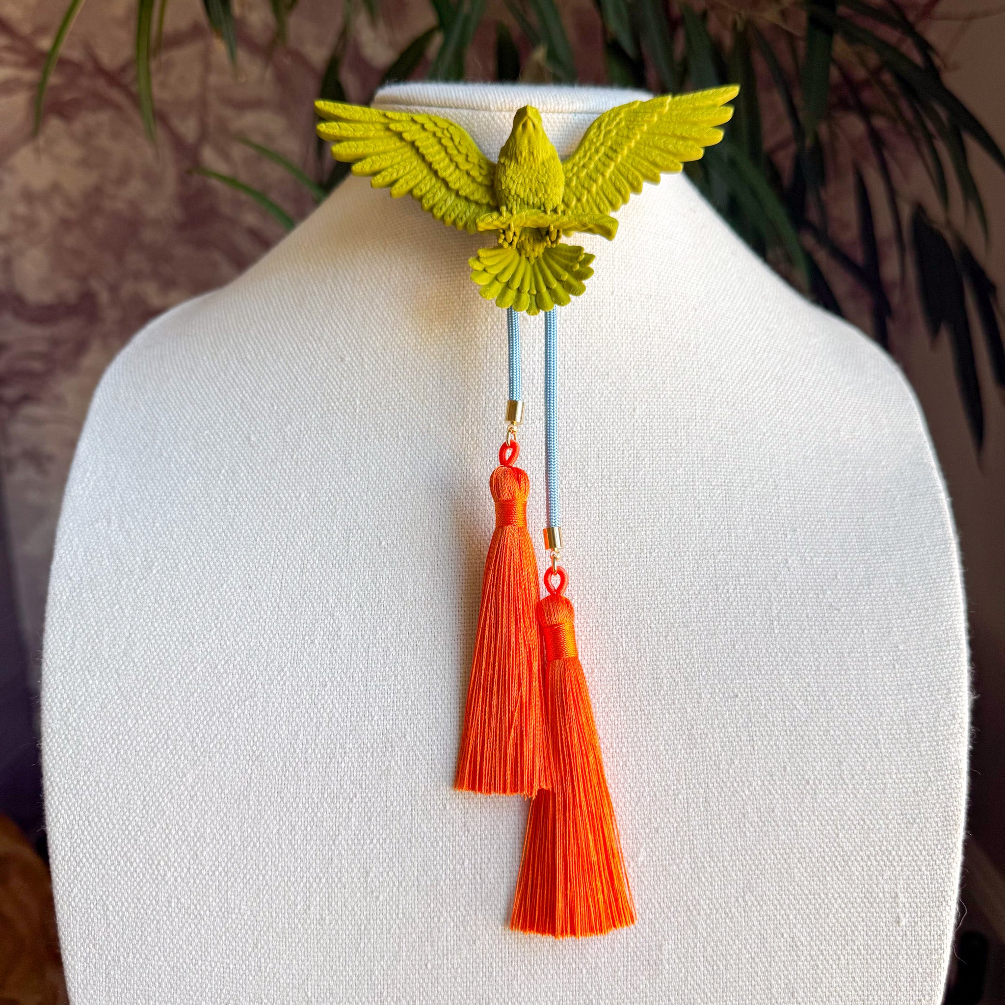 Eagle Bolo Olive Green with Baby Blue & Orange