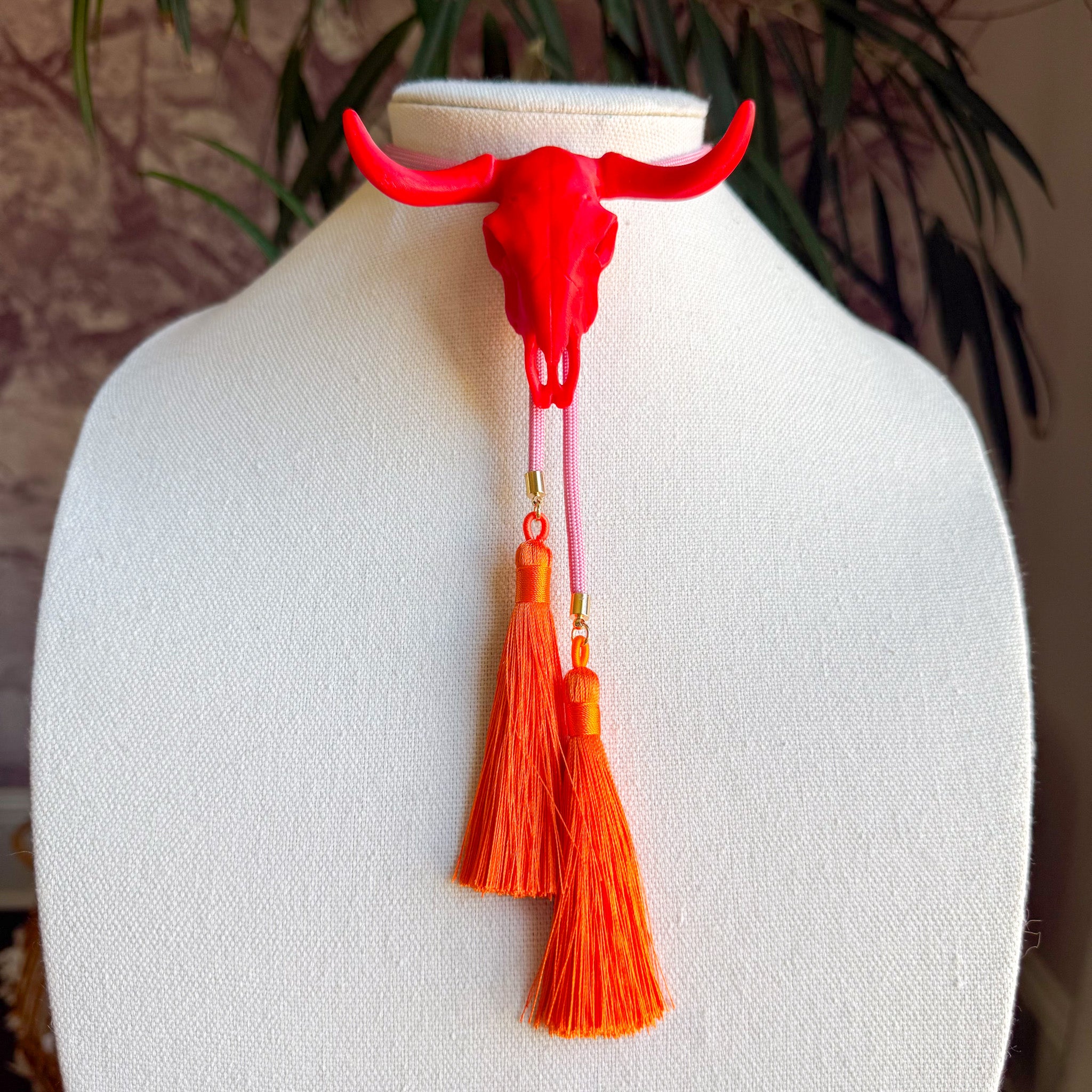 Longhorn Bolo Candy Red with Bubblegum Pink & Orange