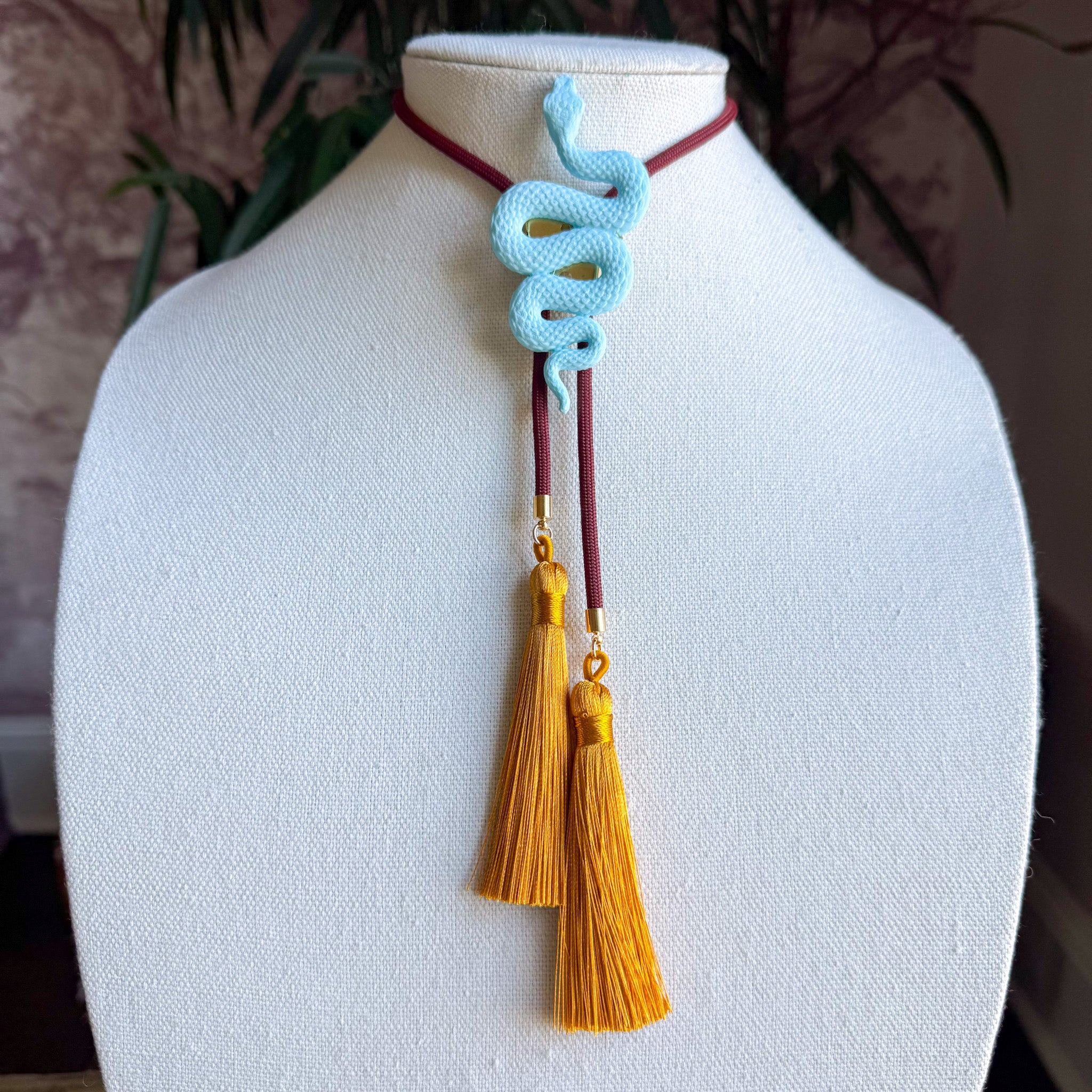 Snake Bolo Baby Blue with Maroon & Golden Yellow
