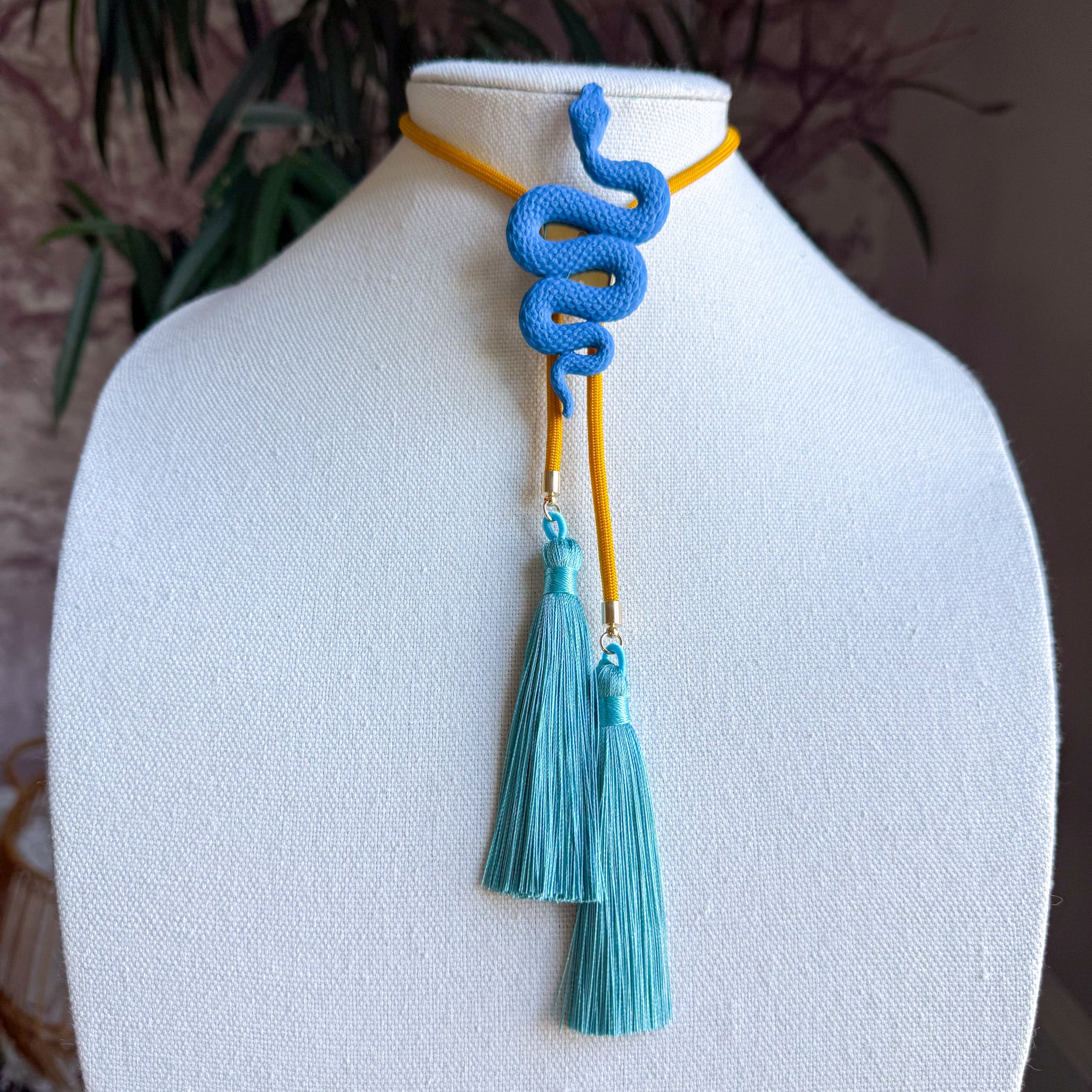 Snake Bolo Ocean Blue with Golden Yellow & Lagoon Blue