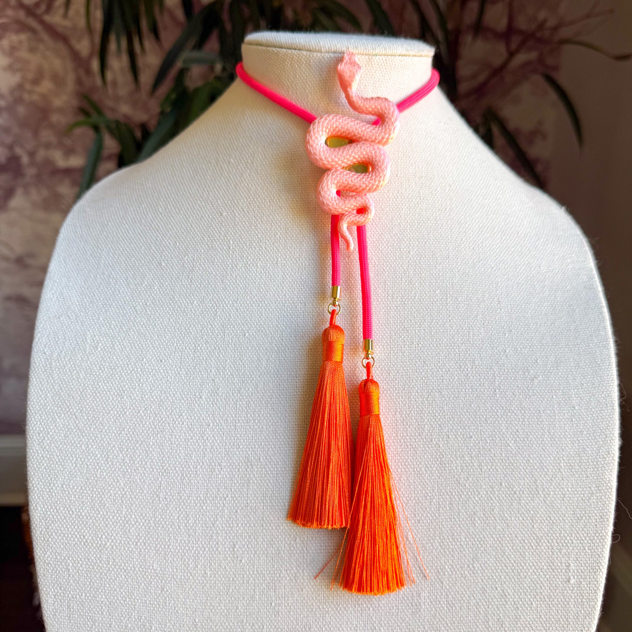 Snake Bolo Sugar Pink with Neon Pink & Orange