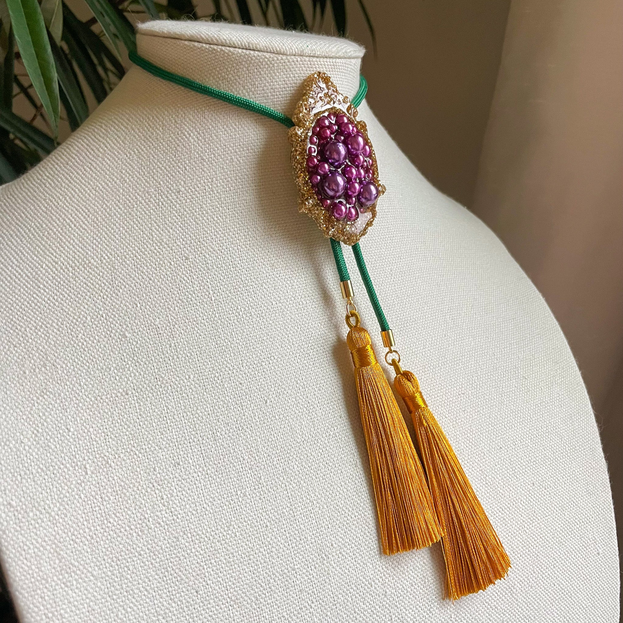Mardi Gras Bead Bolo No. 1